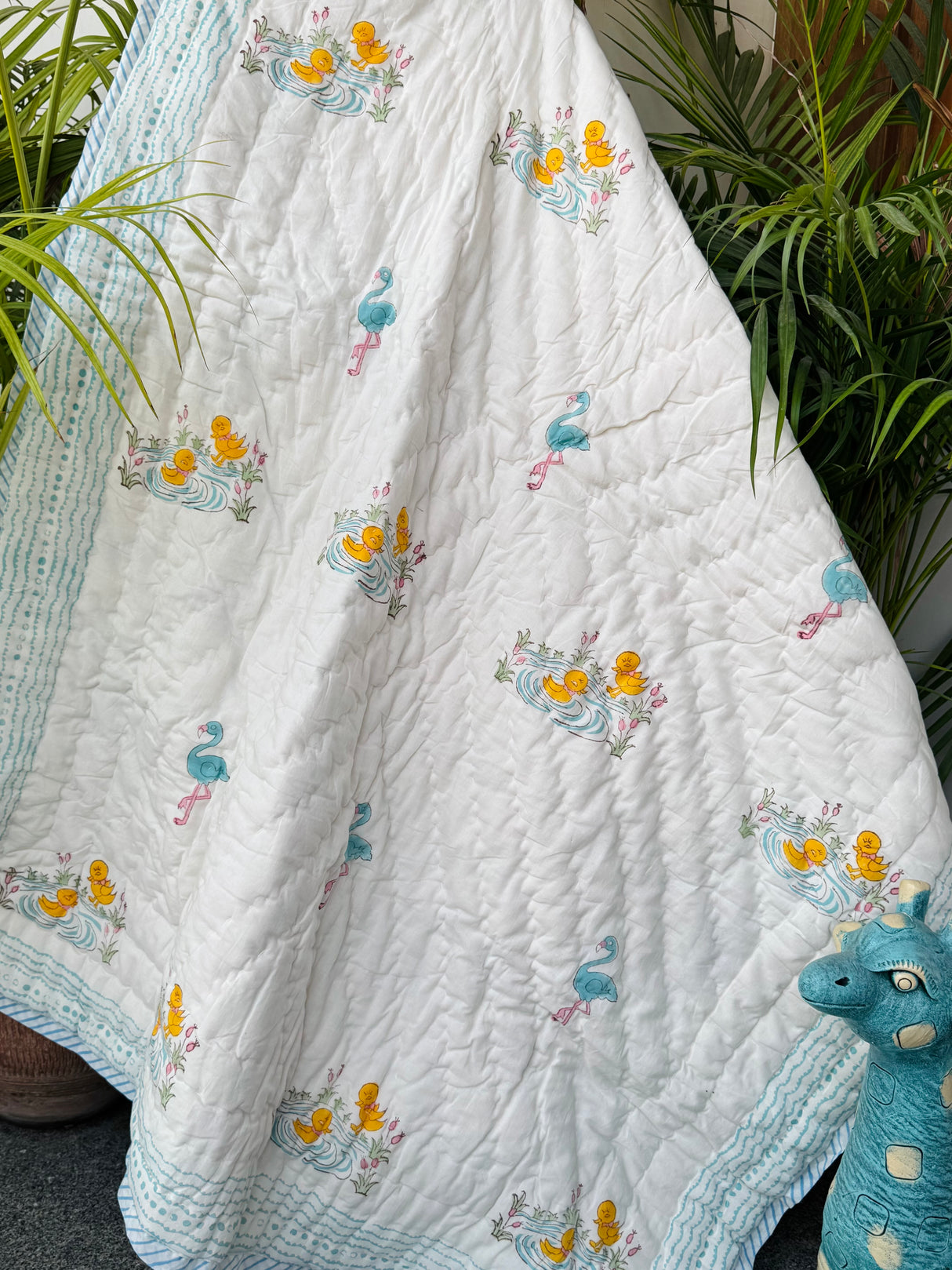 Ducks and Flamingo Kids Quilt