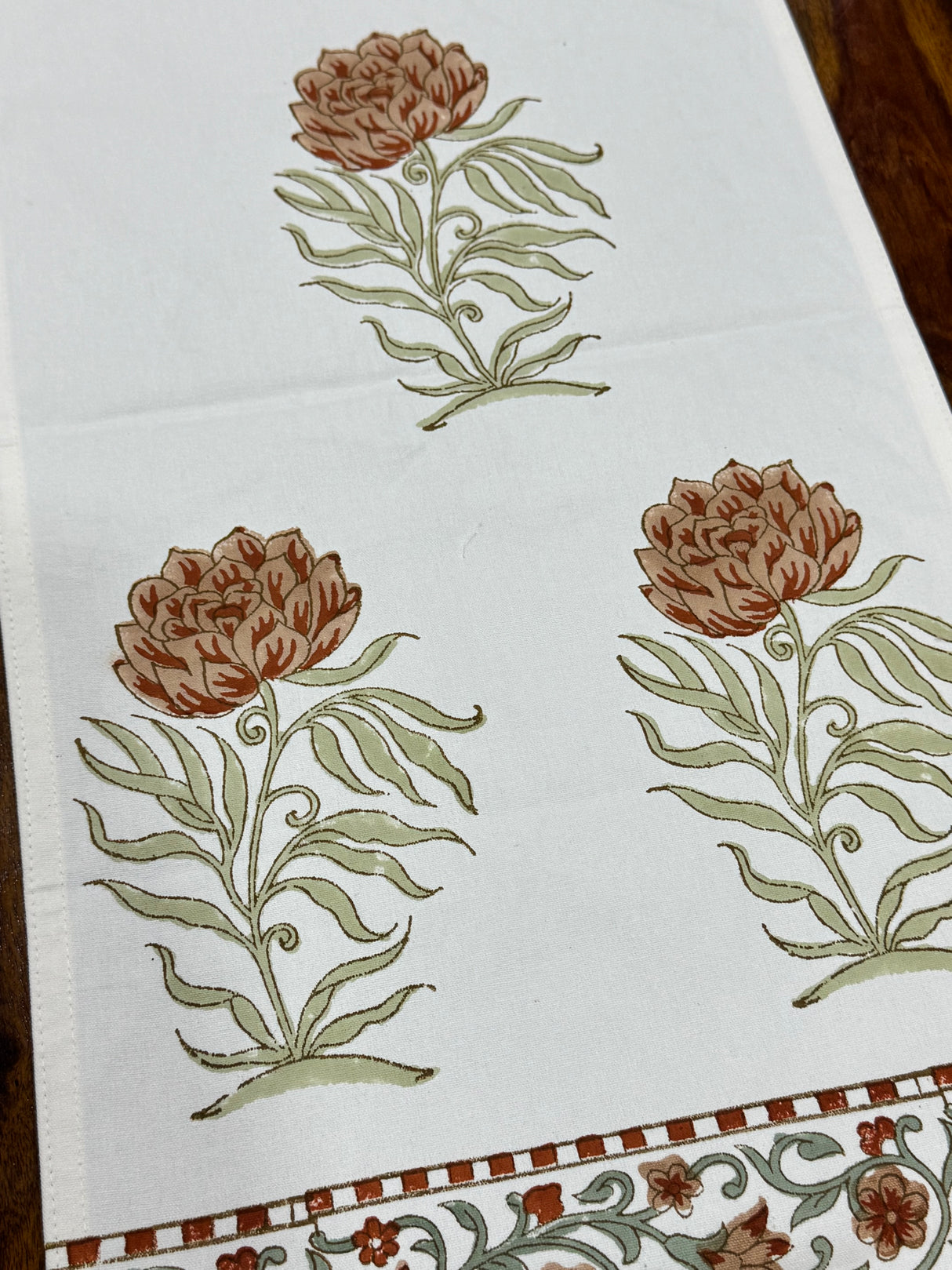 Blockprint Cotton Table Runner