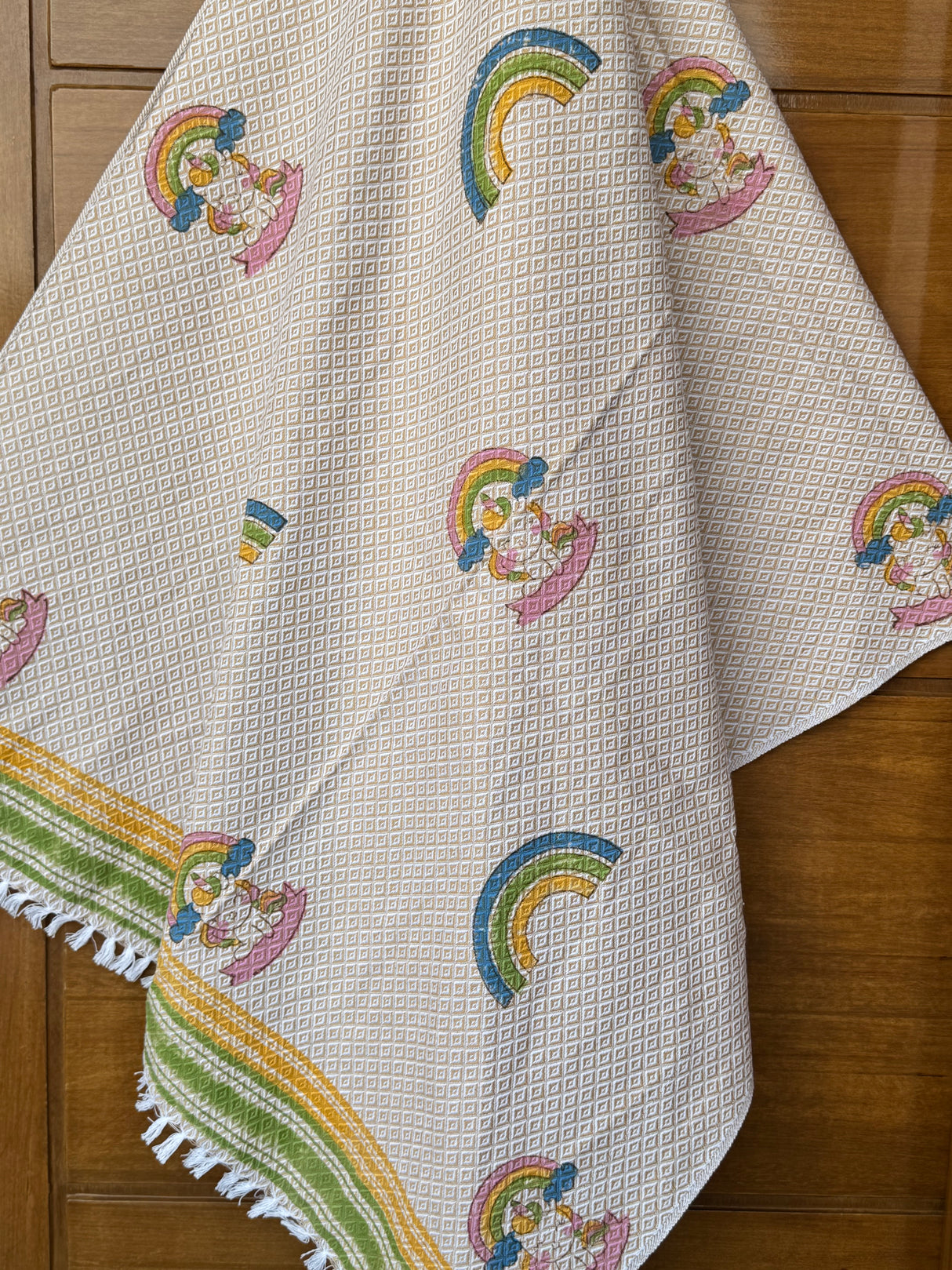 Unicorn Dreams Blockprint Kids Towel – Cotton Jacquard Weave