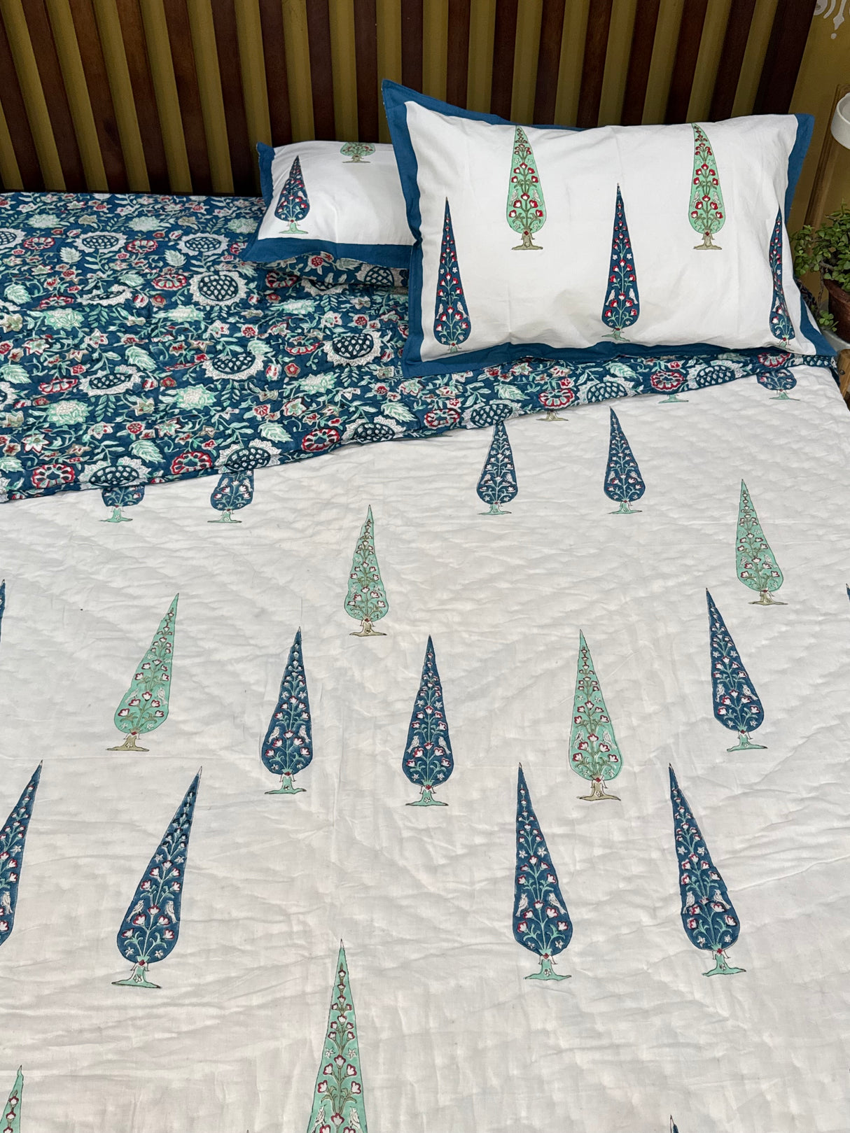 HandBlock Printed Mulmul Reversible Quilt