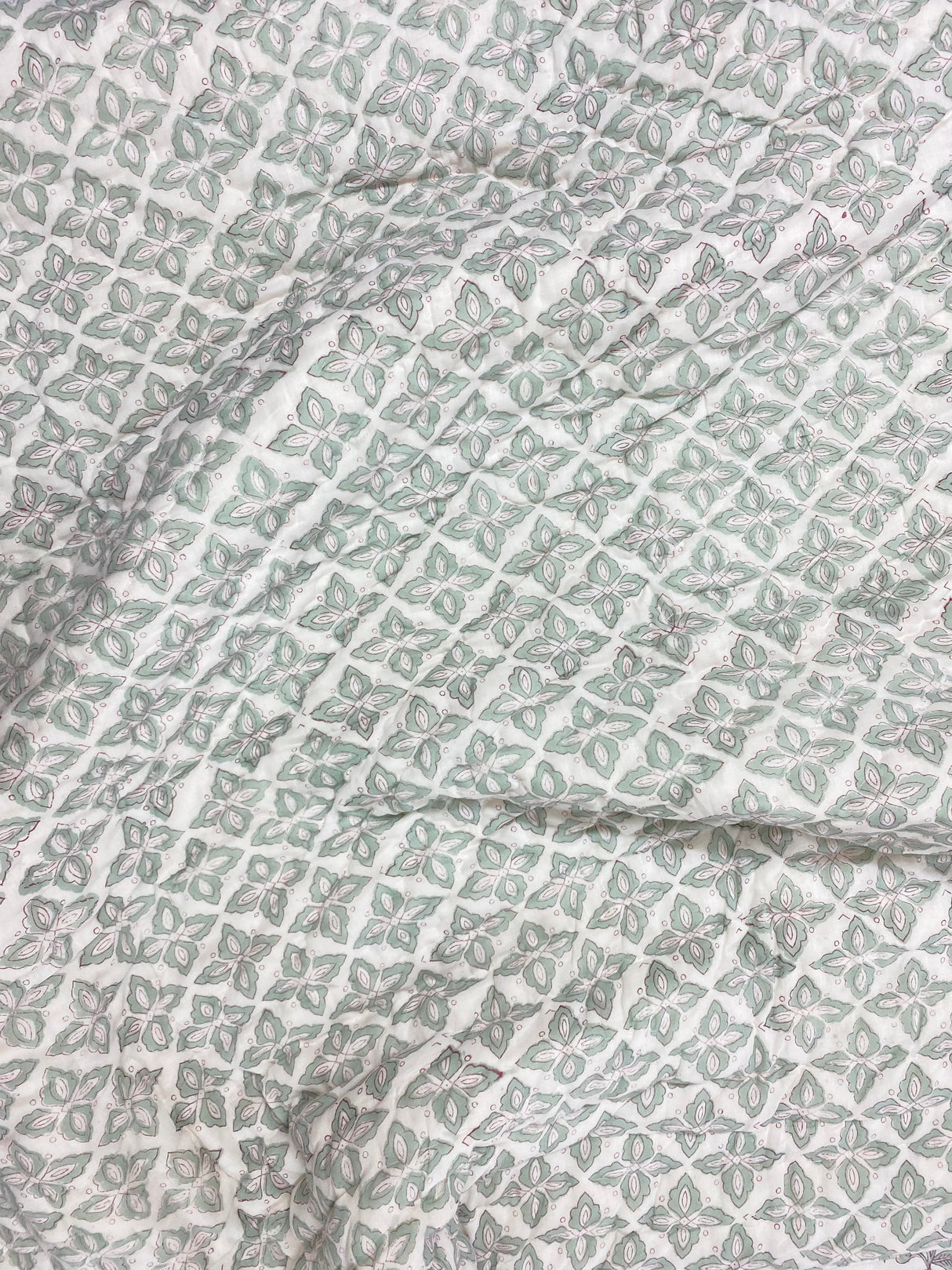Blockprint Mulmul Reversible Quilt