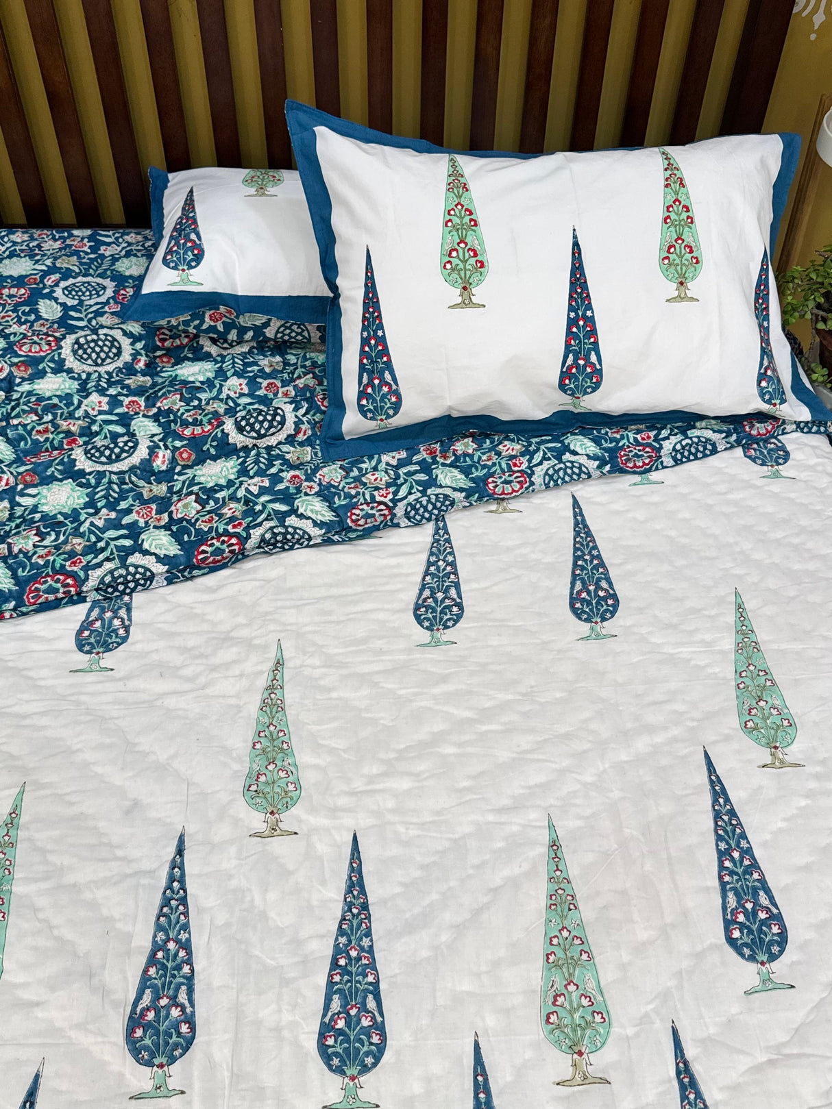 HandBlock Printed Mulmul Reversible Quilt