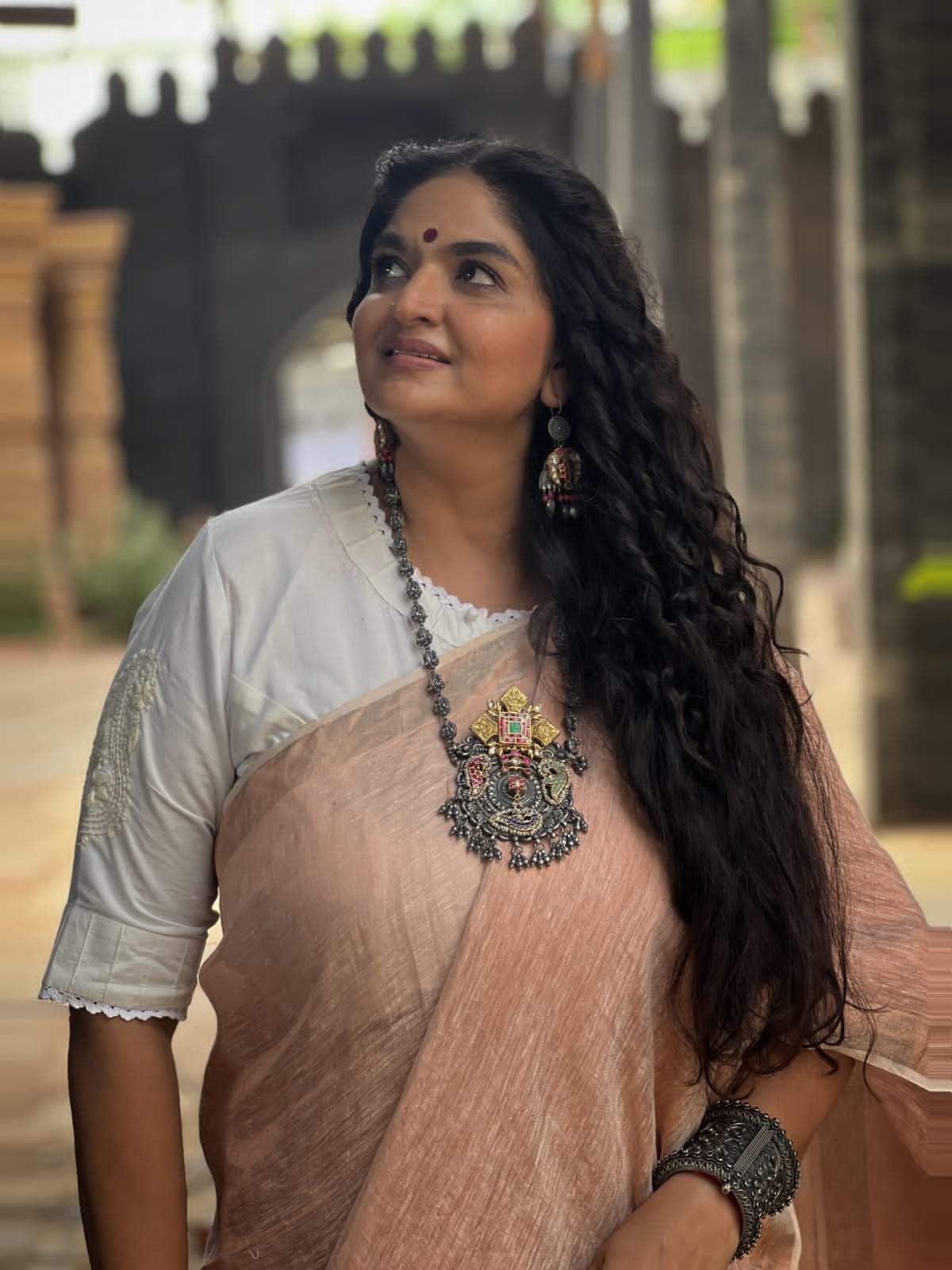 Handcrafted Silver Temple Necklace with earrings