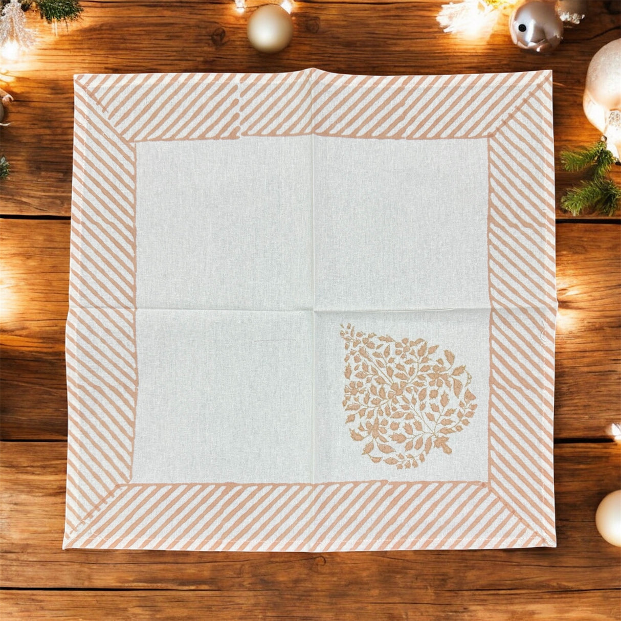 Blockprint Table Runner, Mats & Napkins Set- 6 Seater