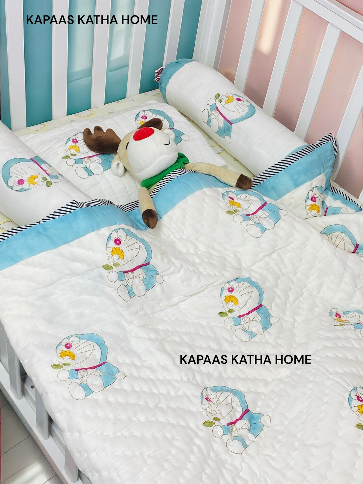 Doraemon- Baby Cot Bedding (quilt, pillow, bolsters)