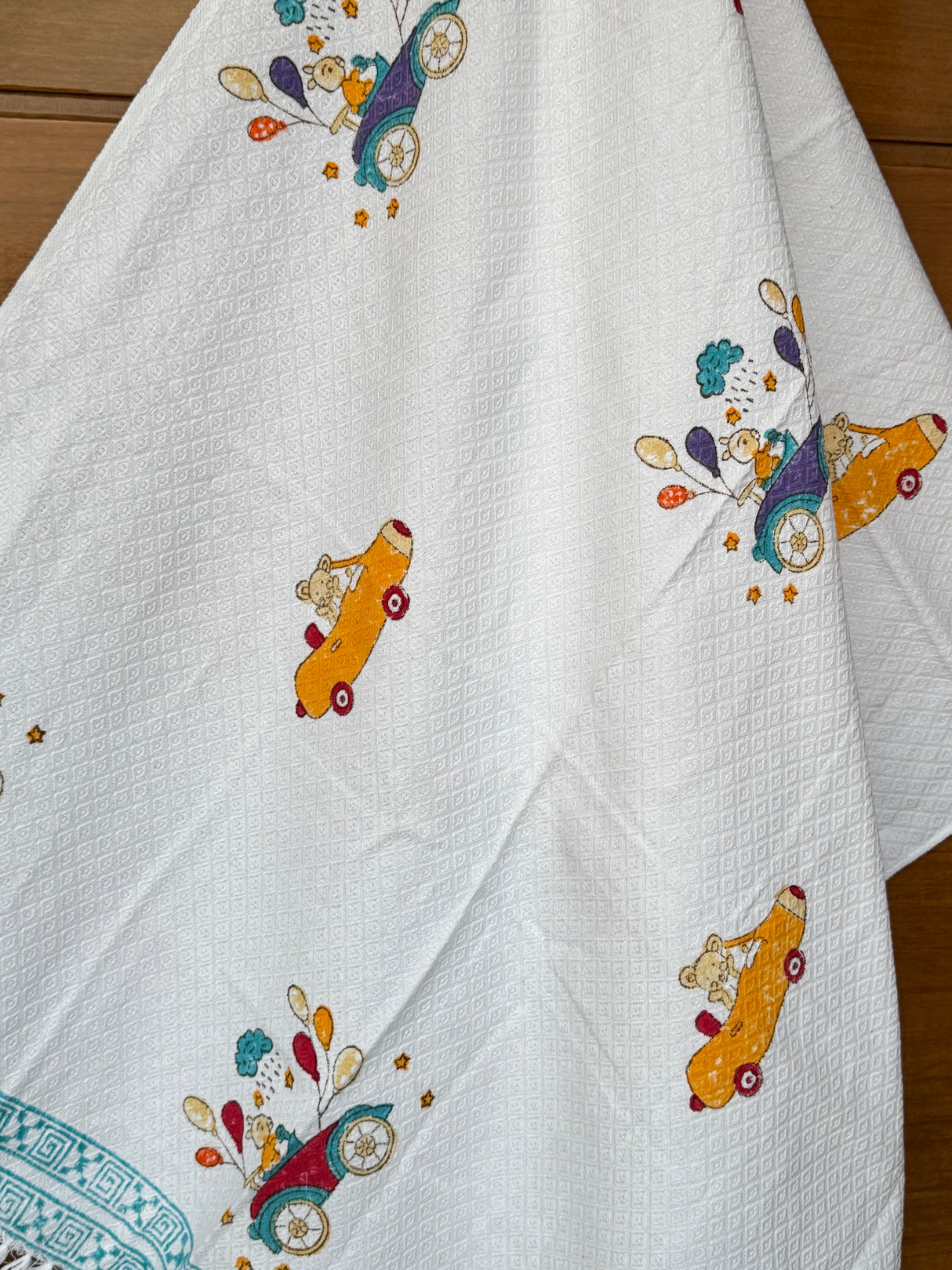 Cars Joyride Blockprint Kids Towel – Cotton Jacquard Weave
