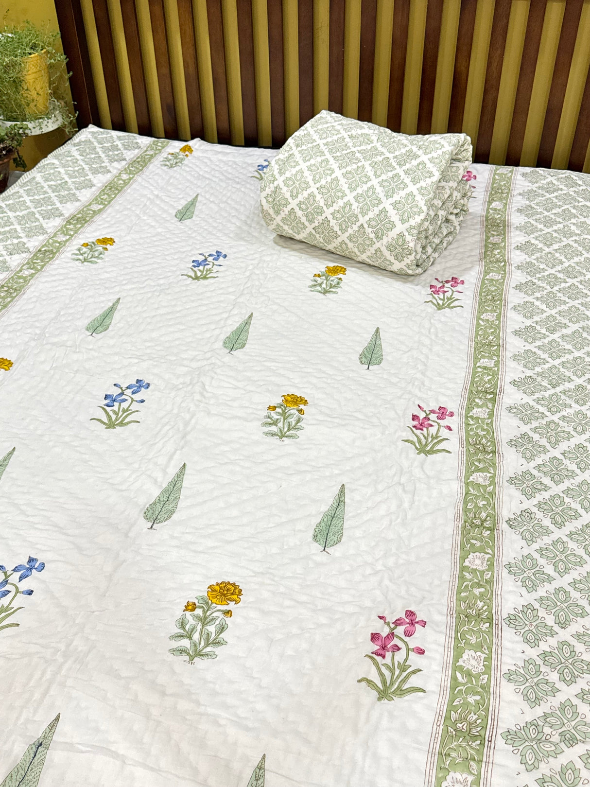 HandBlock Printed Mulmul Reversible Quilt