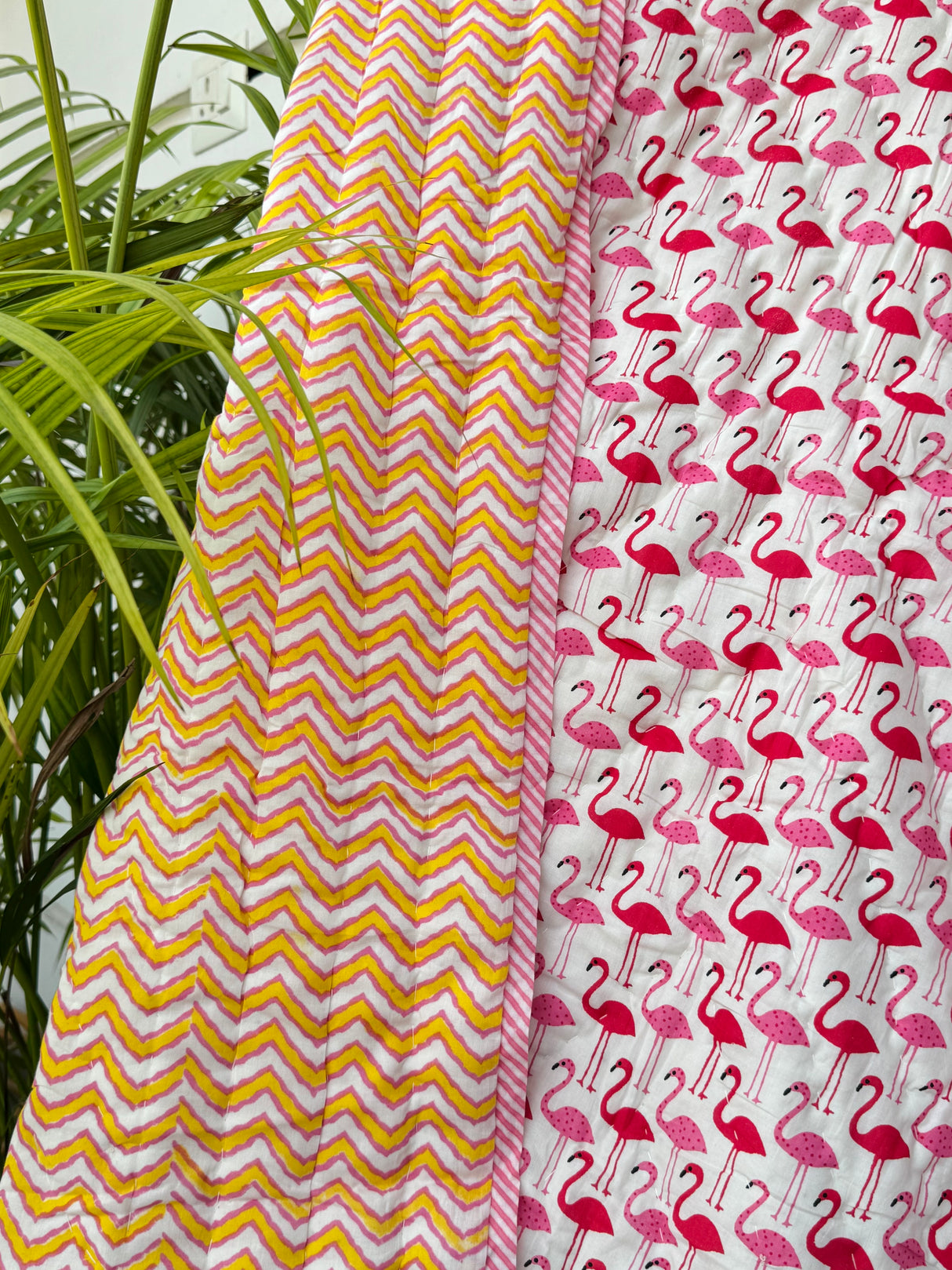 Pink Red Flamingo Kids Quilt