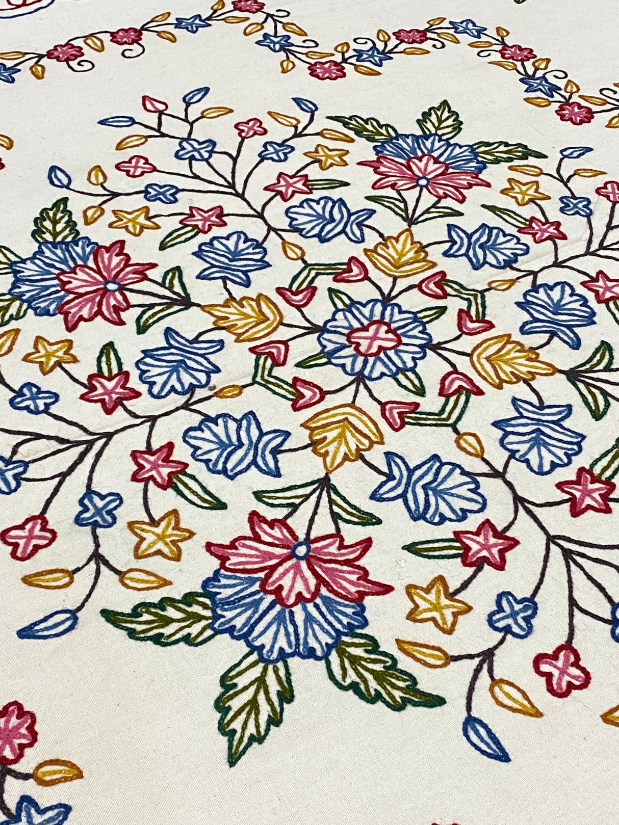 Kashmiri Embroidery Cotton Bedcover
