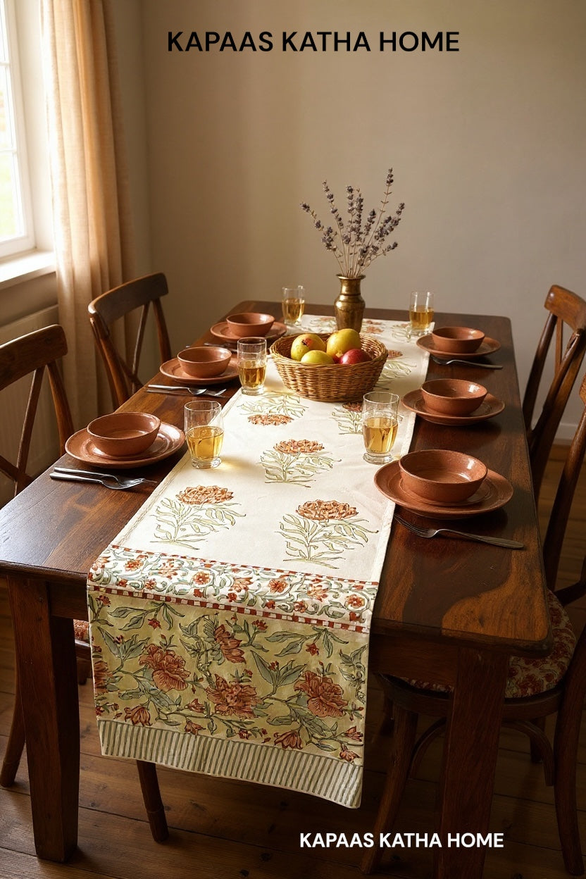 Blockprint Cotton Table Runner