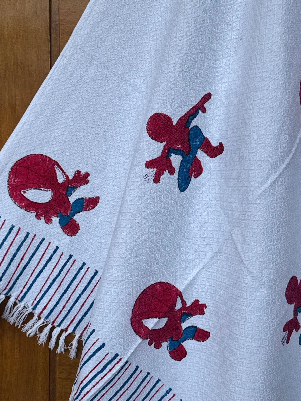Spiderman Blockprint Kids Towel – Cotton Jacquard Weave