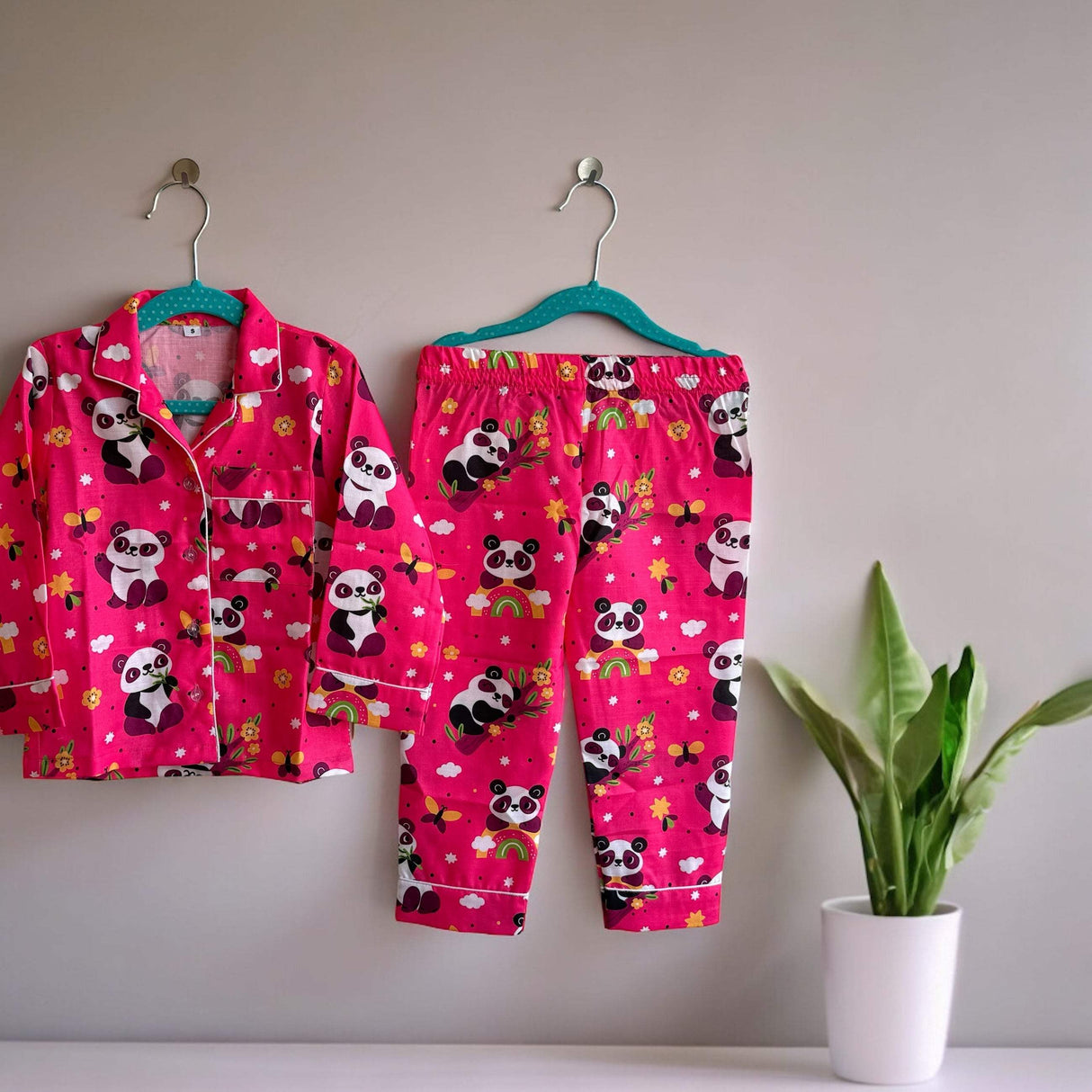 Pink Panda Kids Night Suit Set