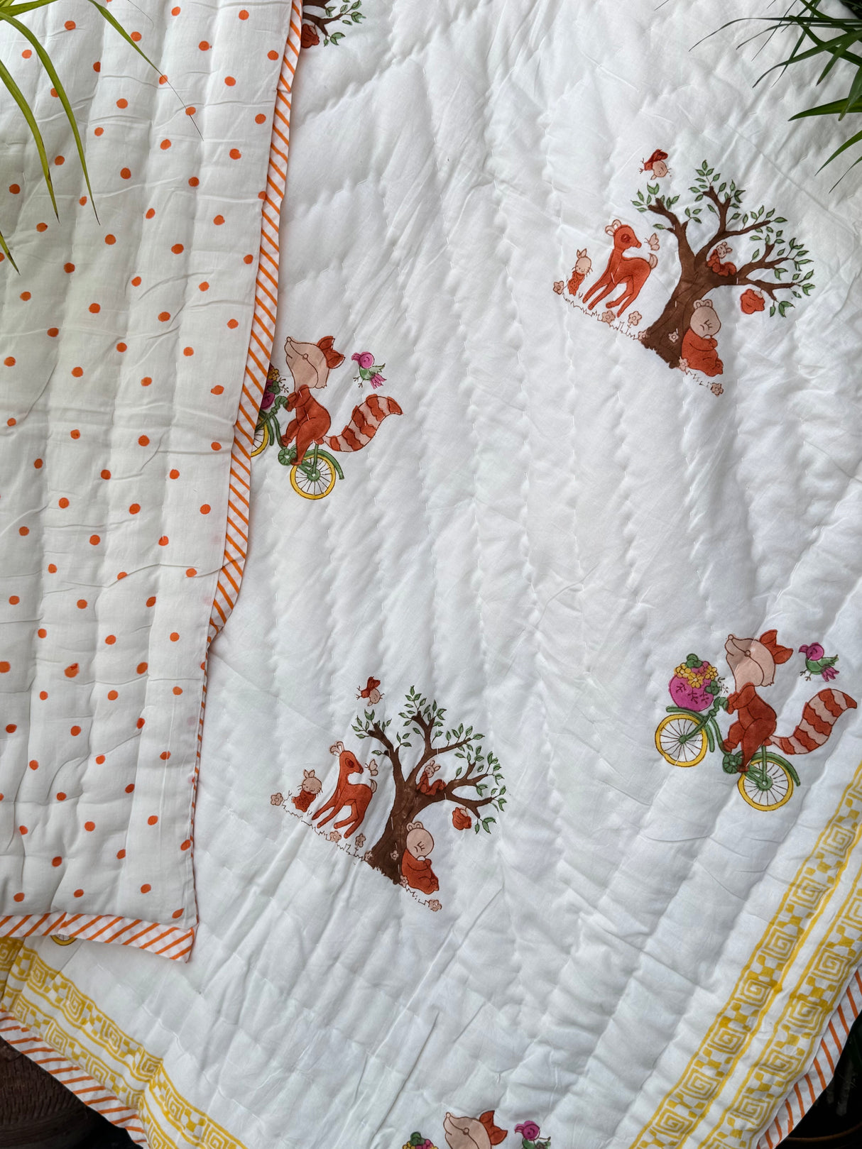 Dots and Fox Kids Quilt Blockprint