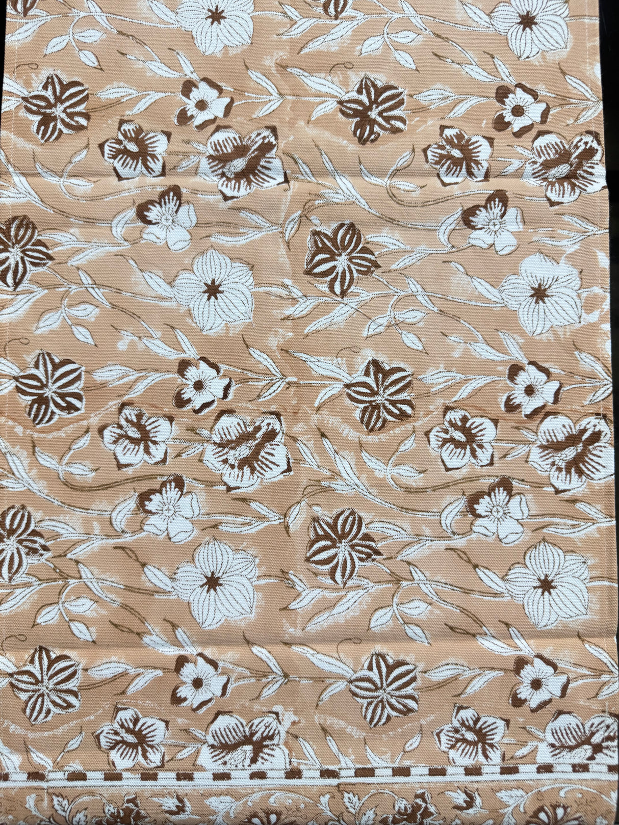 Fancy Floral Blockprint Cotton Table Runner