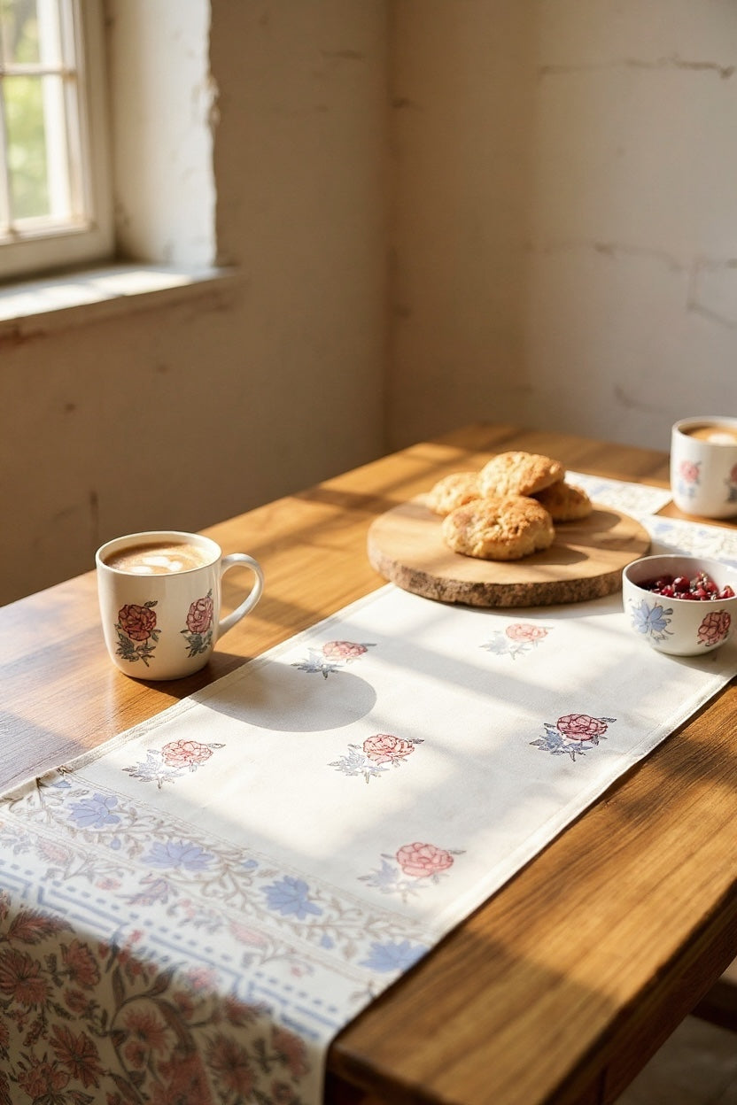 Blockprint Cotton Table Runner