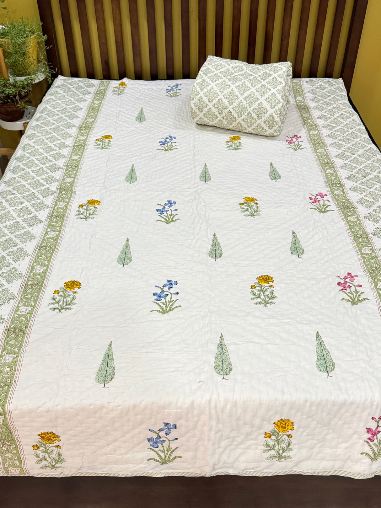 HandBlock Printed Mulmul Reversible Quilt