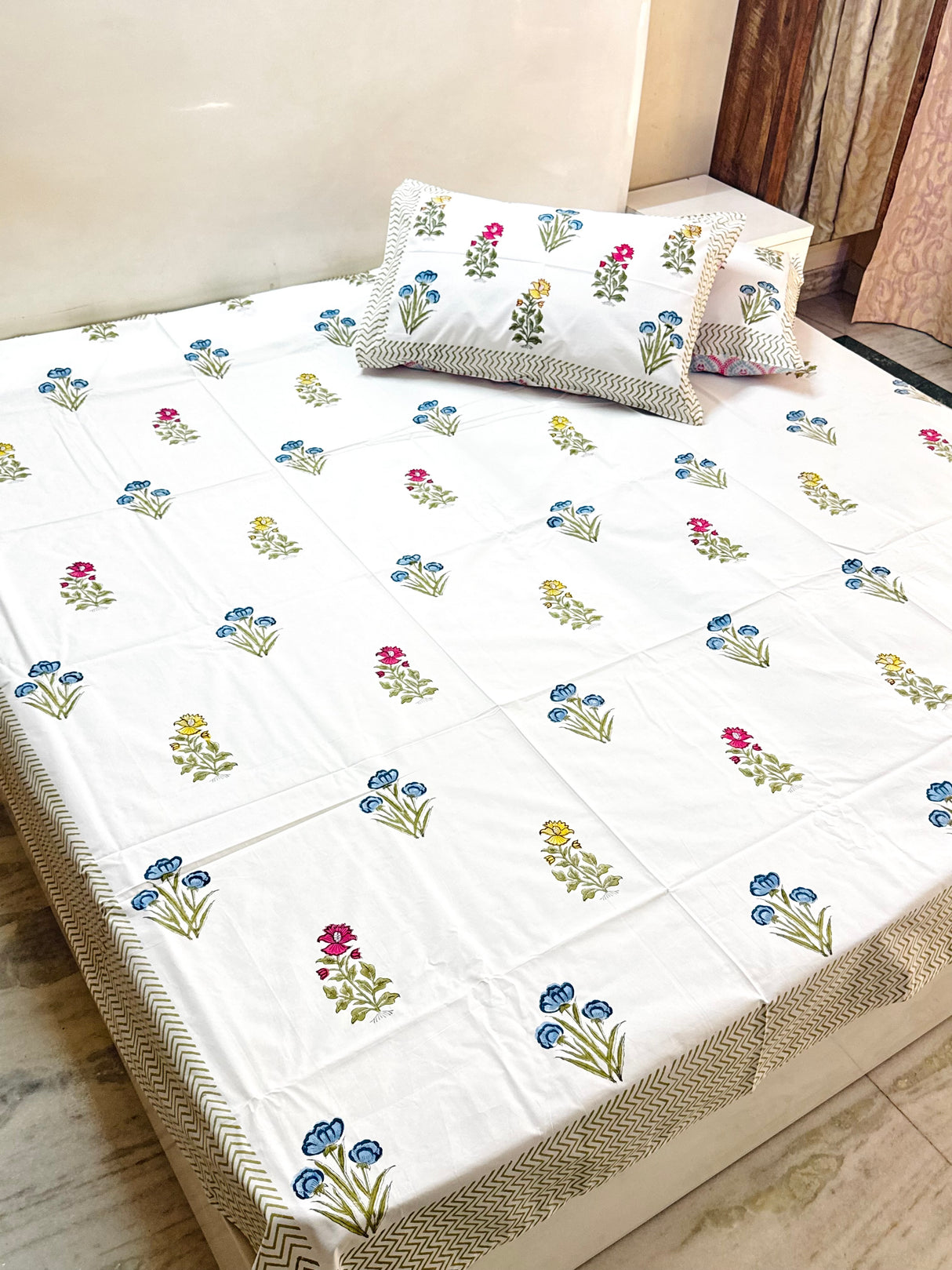 Blockprint Cotton Bedsheet