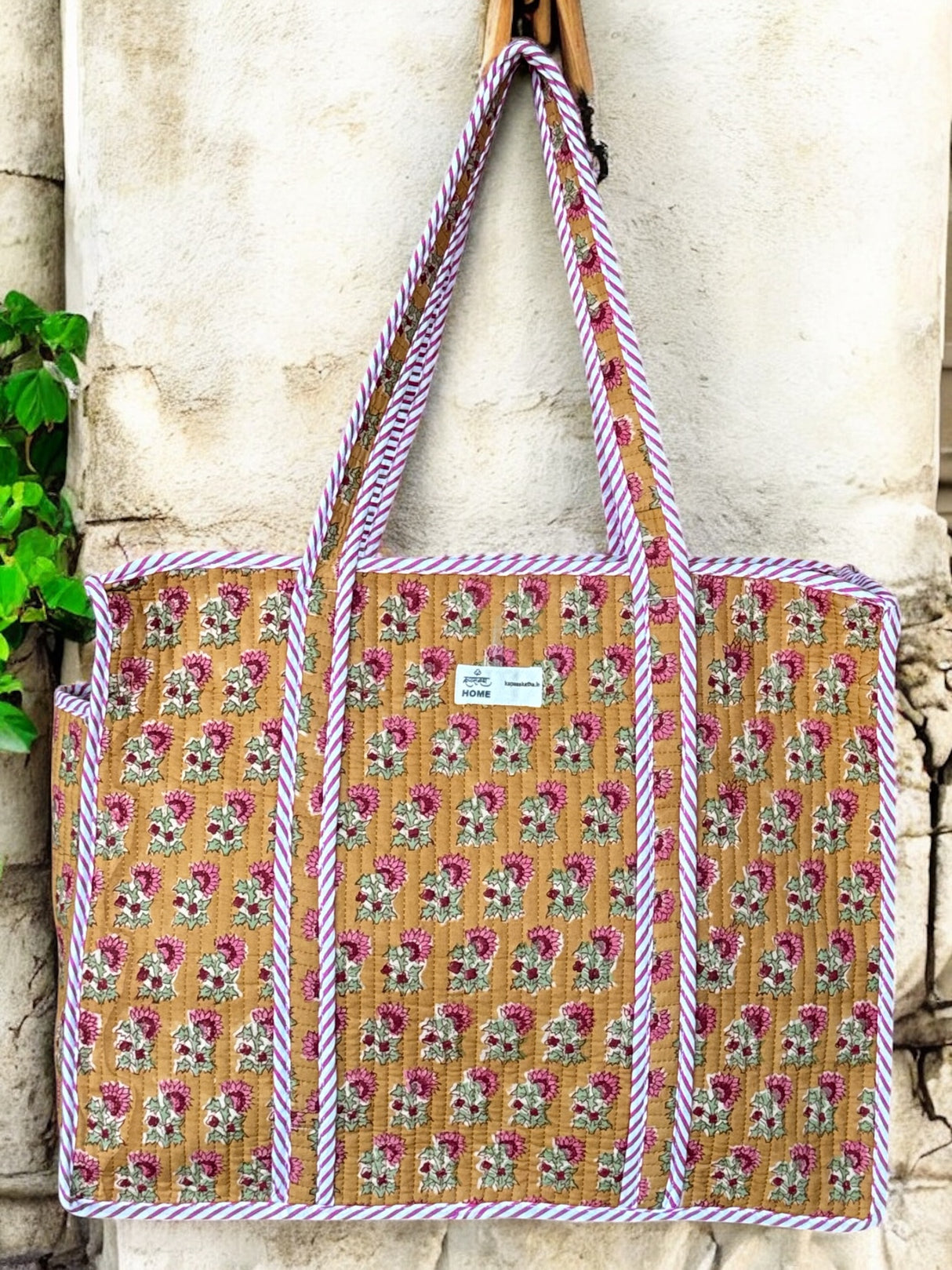 Mustard Beauty Tote Bag (with Zip Closure)