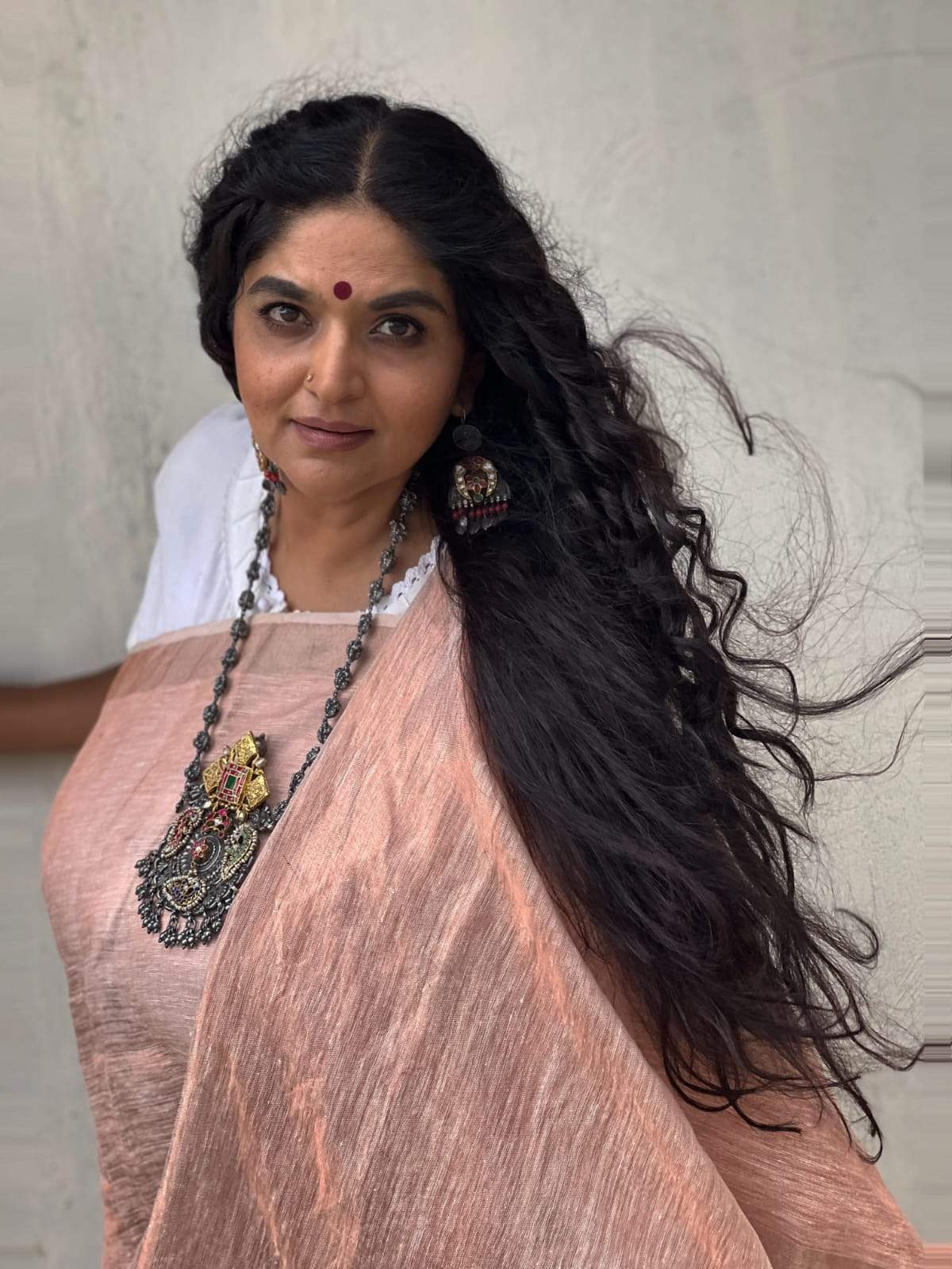 Handcrafted Silver Temple Necklace with earrings