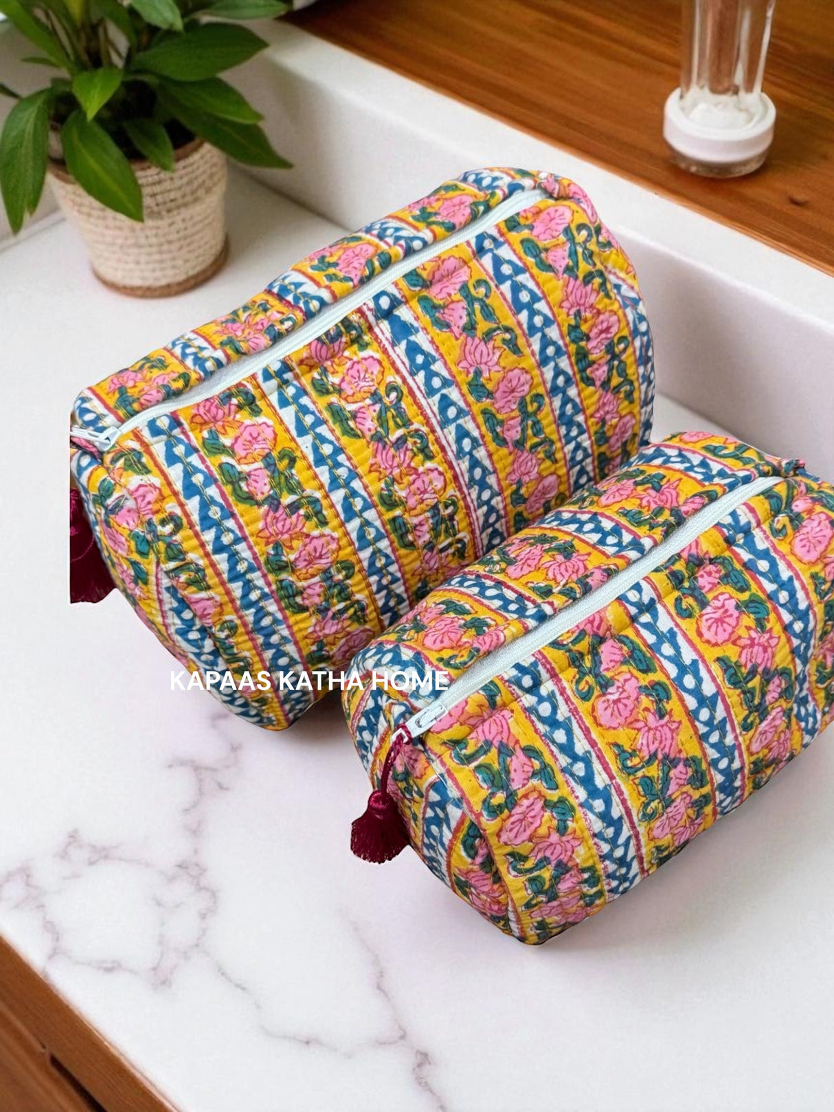 Mustard Set of 2 Pouches (medium and small)