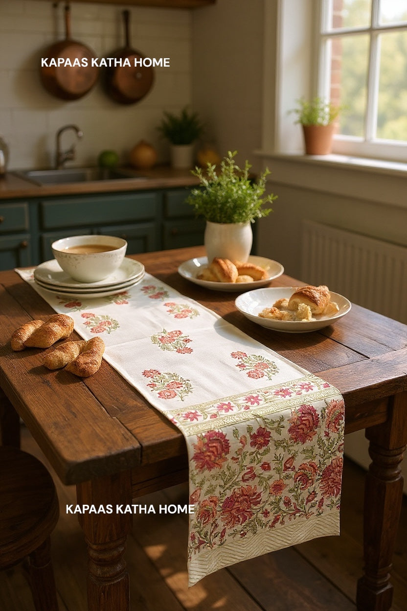 Blockprint Cotton Table Runner