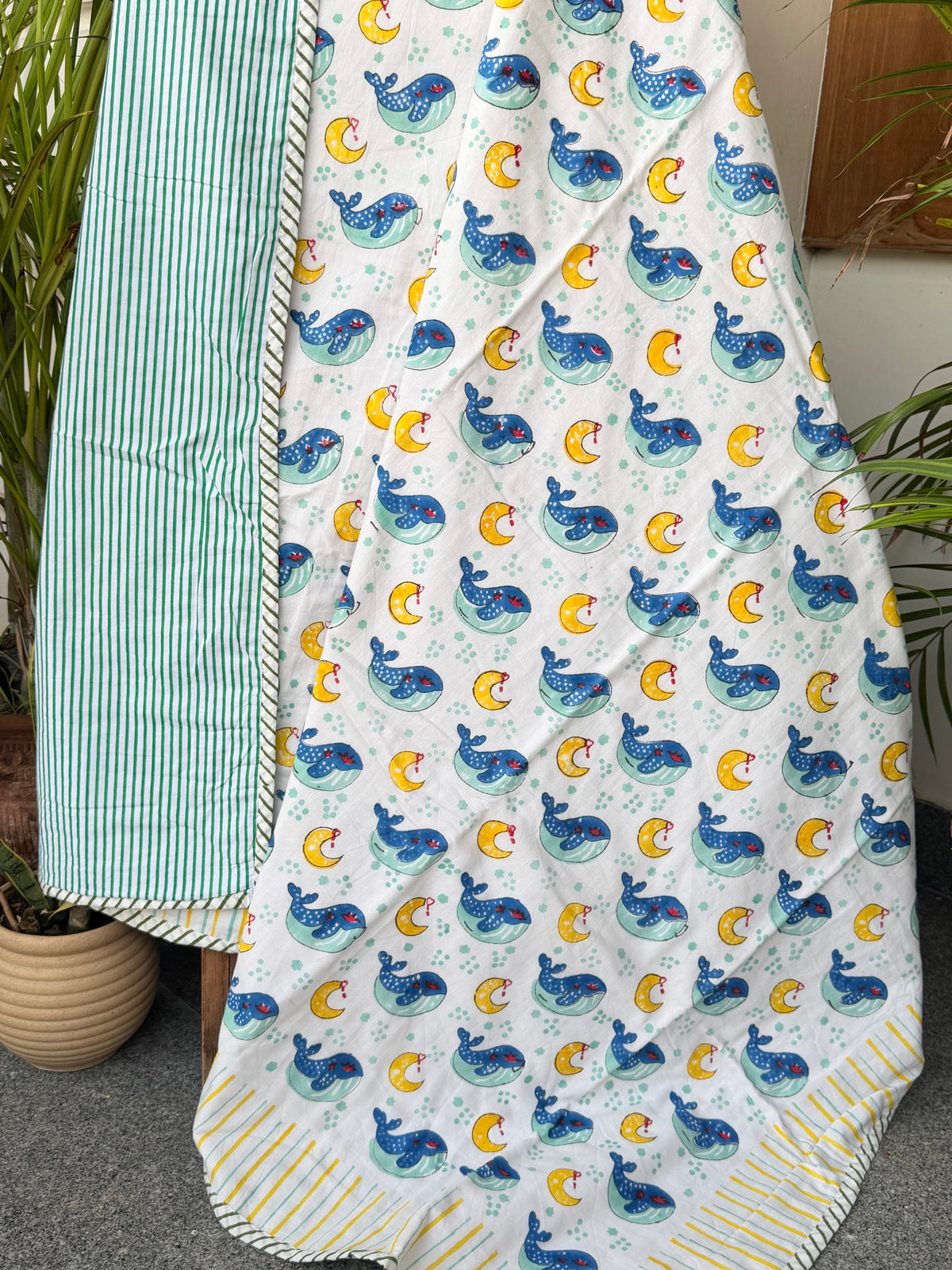 Cute Dolphins Handcrafted Kids Cotton Blanket