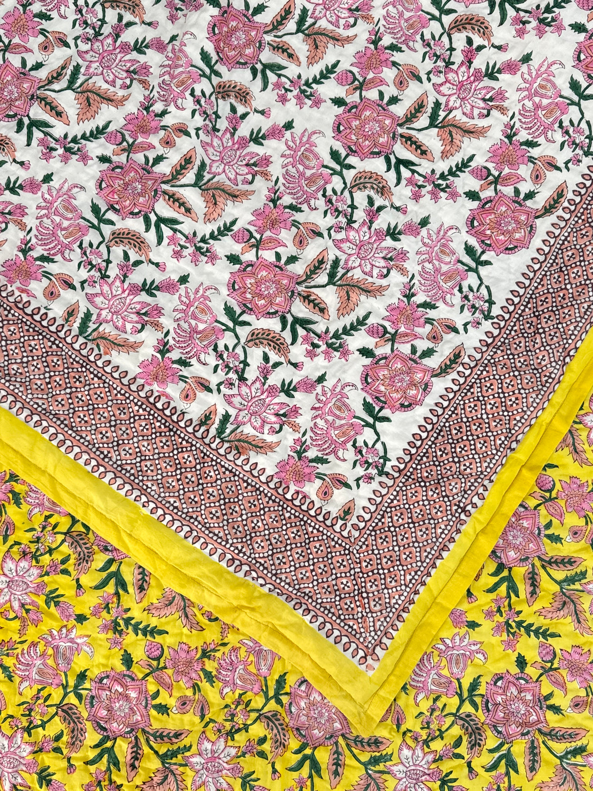 HandBlock Printed Mulmul Reversible Quilt