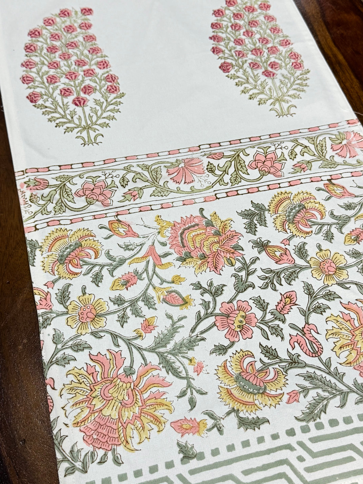 Blockprint Cotton Table Runner
