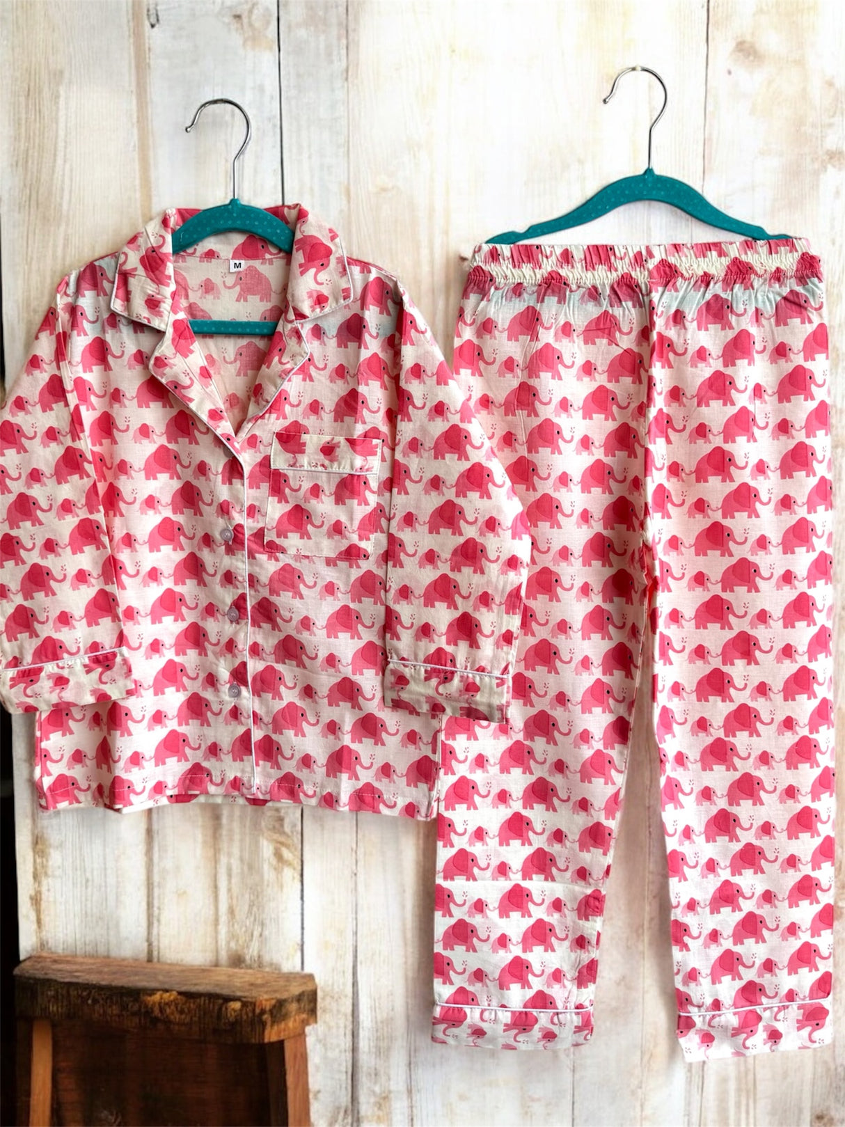 Pink Elephant Kids Night Suit Set