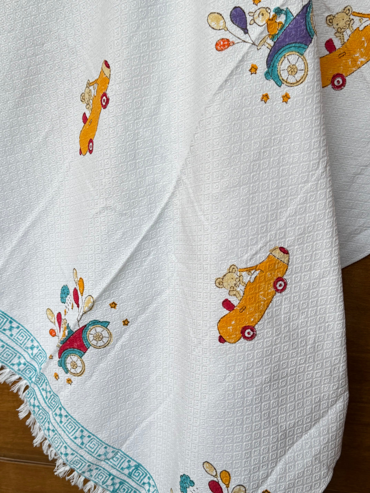 Cars Joyride Blockprint Kids Towel – Cotton Jacquard Weave