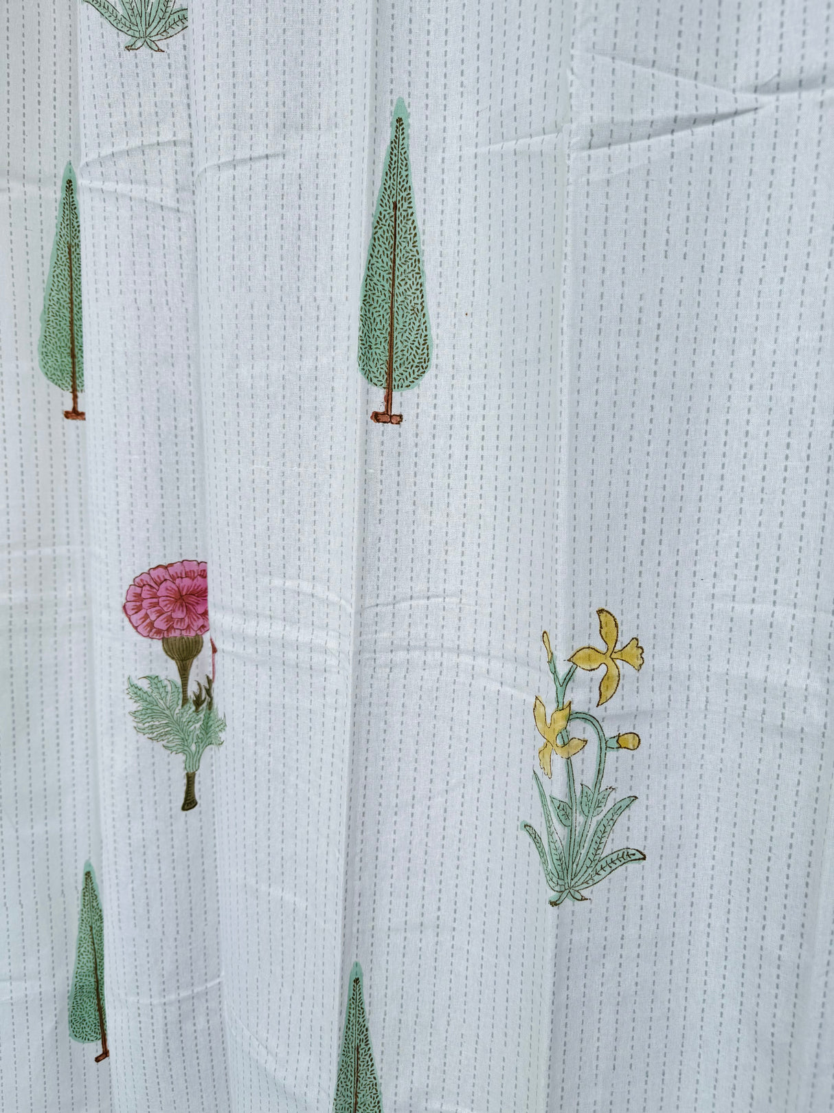 Charming Motifs Blockprint Cotton Curtain