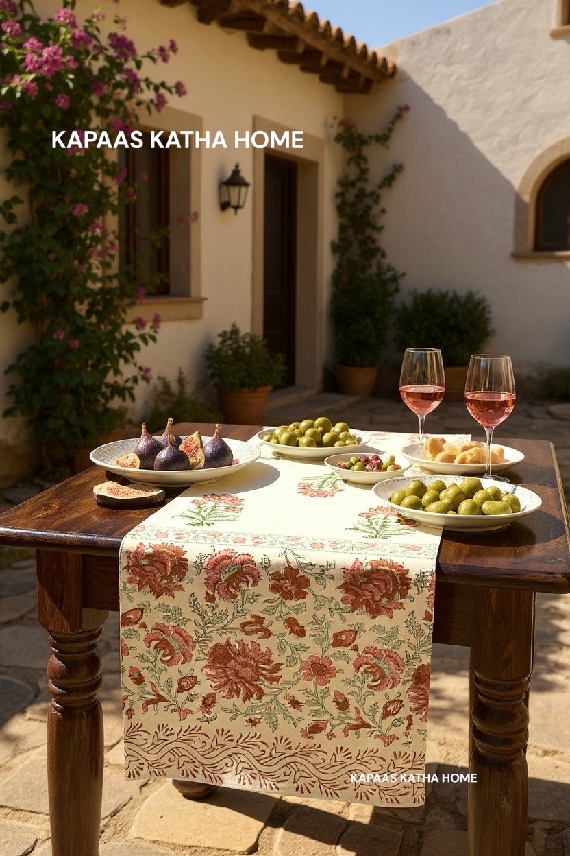 Blockprint Cotton Table Runner