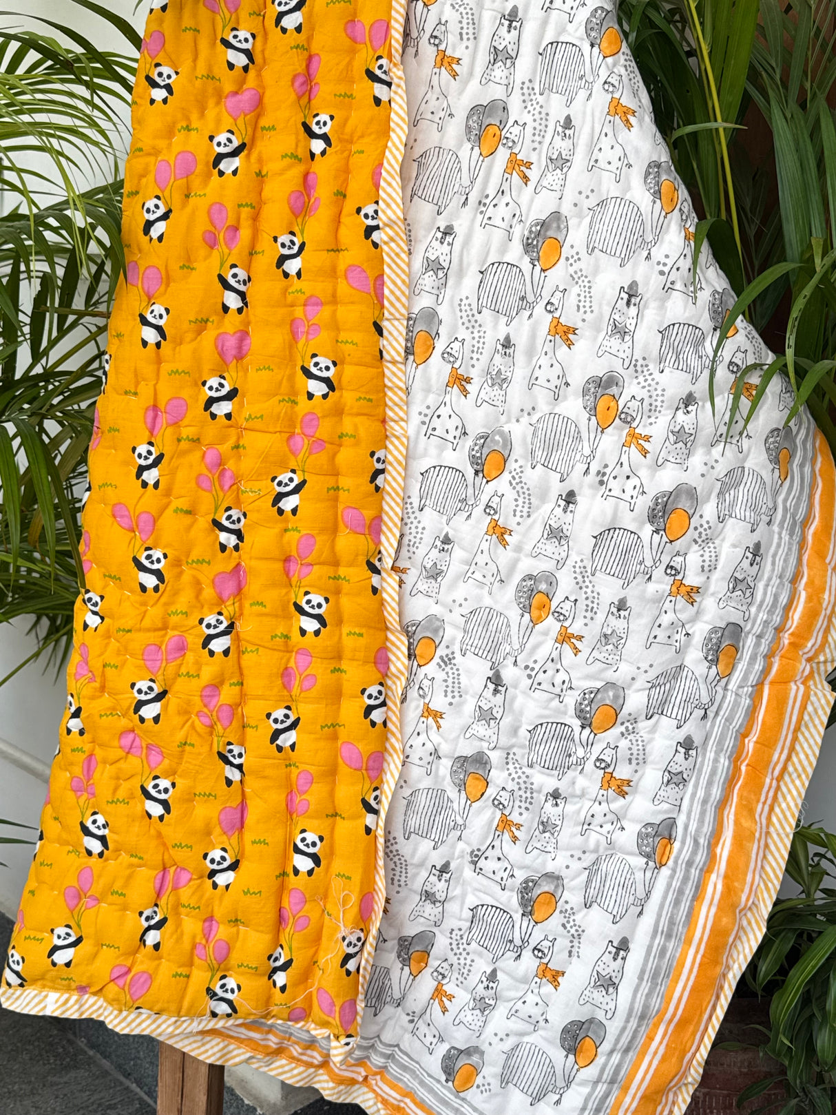 Minimal Animals Kids Quilt Blockprint