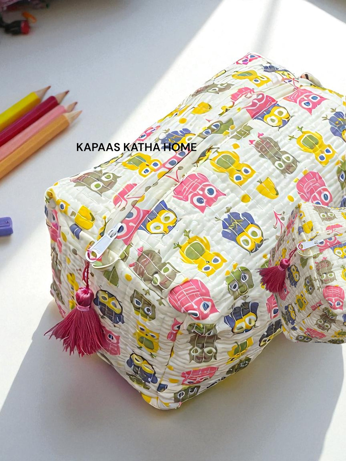 Cute Owls LARGE Pouch