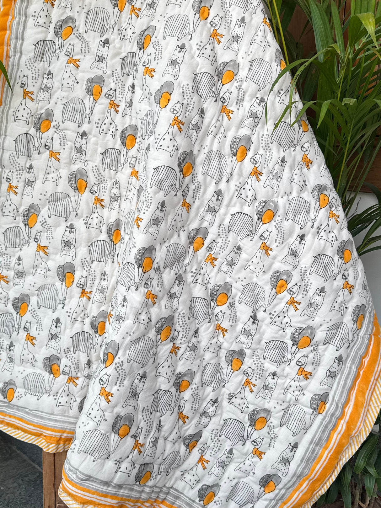 Minimal Animals Kids Quilt Blockprint