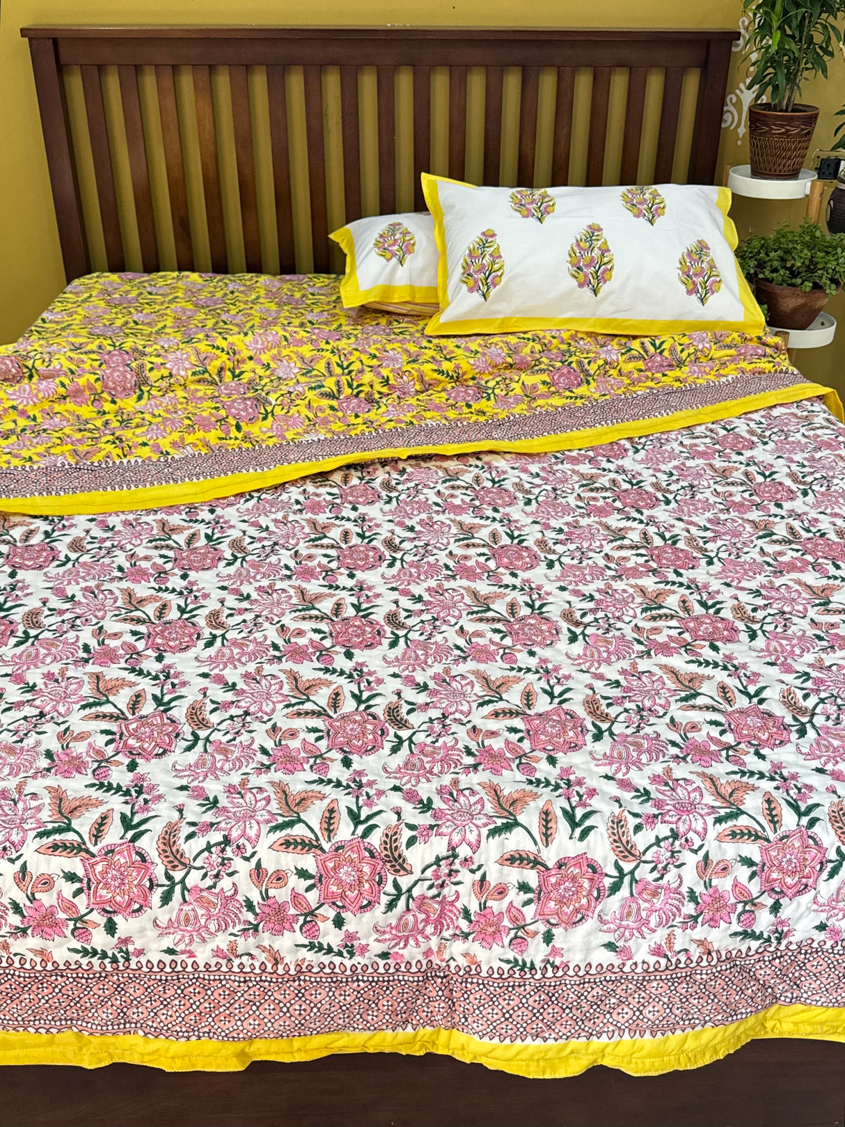HandBlock Printed Mulmul Reversible Quilt