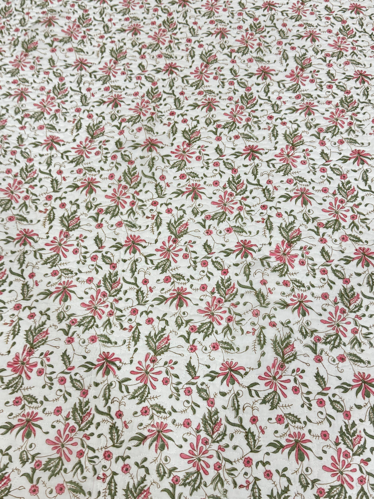 KING Size Quilted Blockprint REVERSIBLE Mulmul Bedcover (108*108 inches)