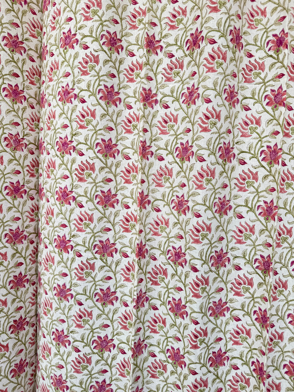 Pair of Elegant Blockprint Cotton Curtains (Set of 2)