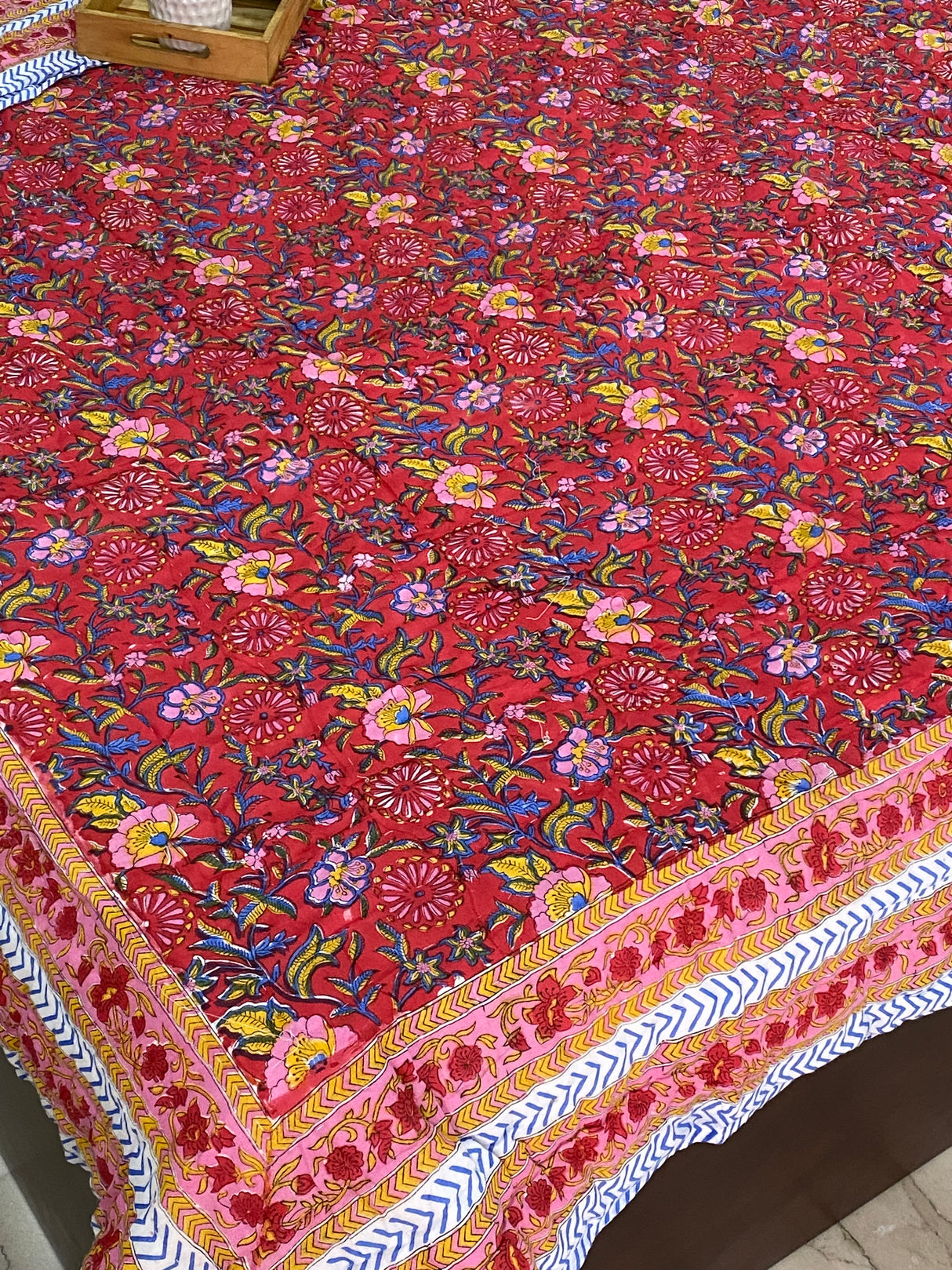 HandBlock Printed Mulmul Reversible Quilt