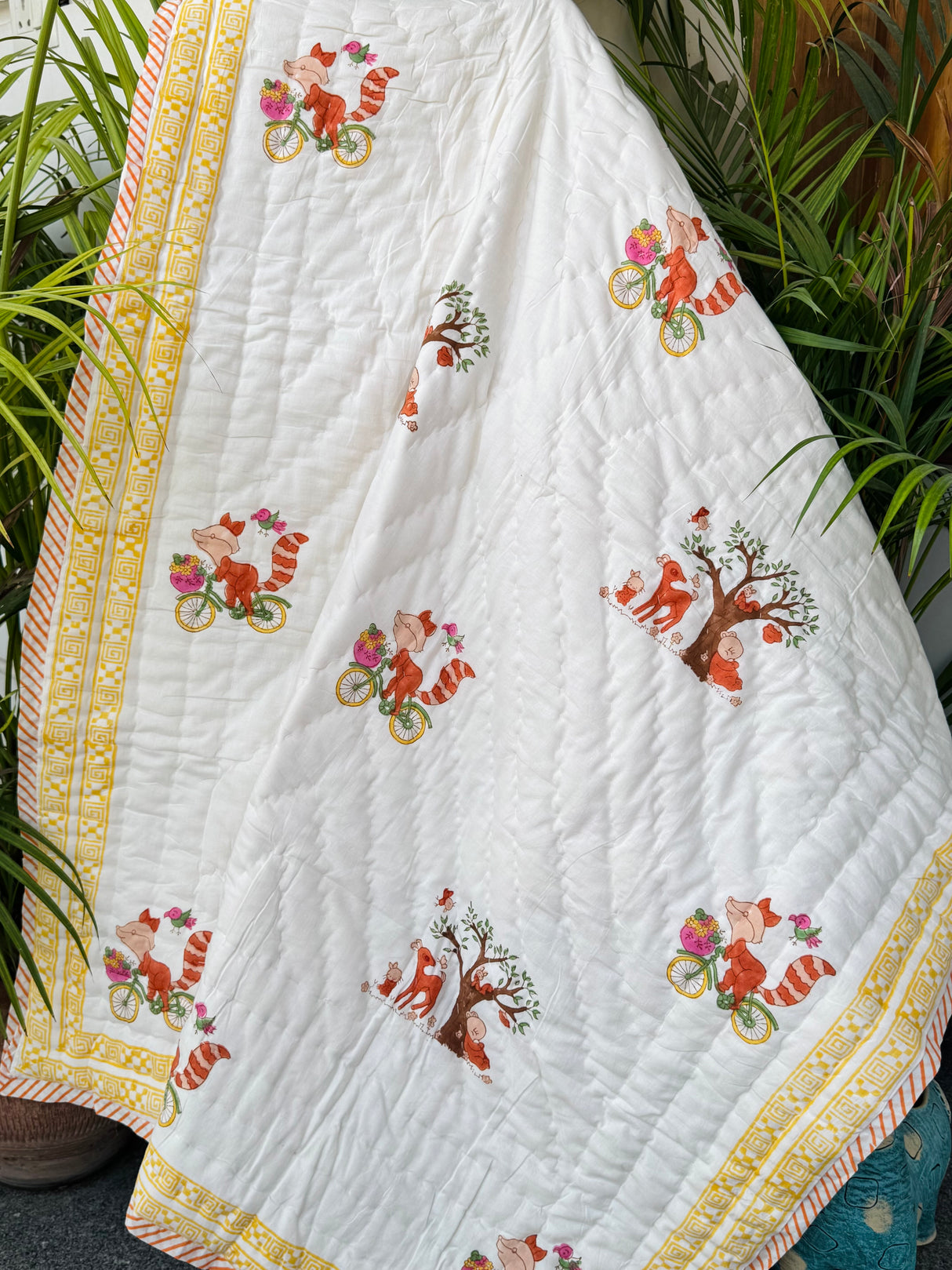 Dots and Fox Kids Quilt Blockprint