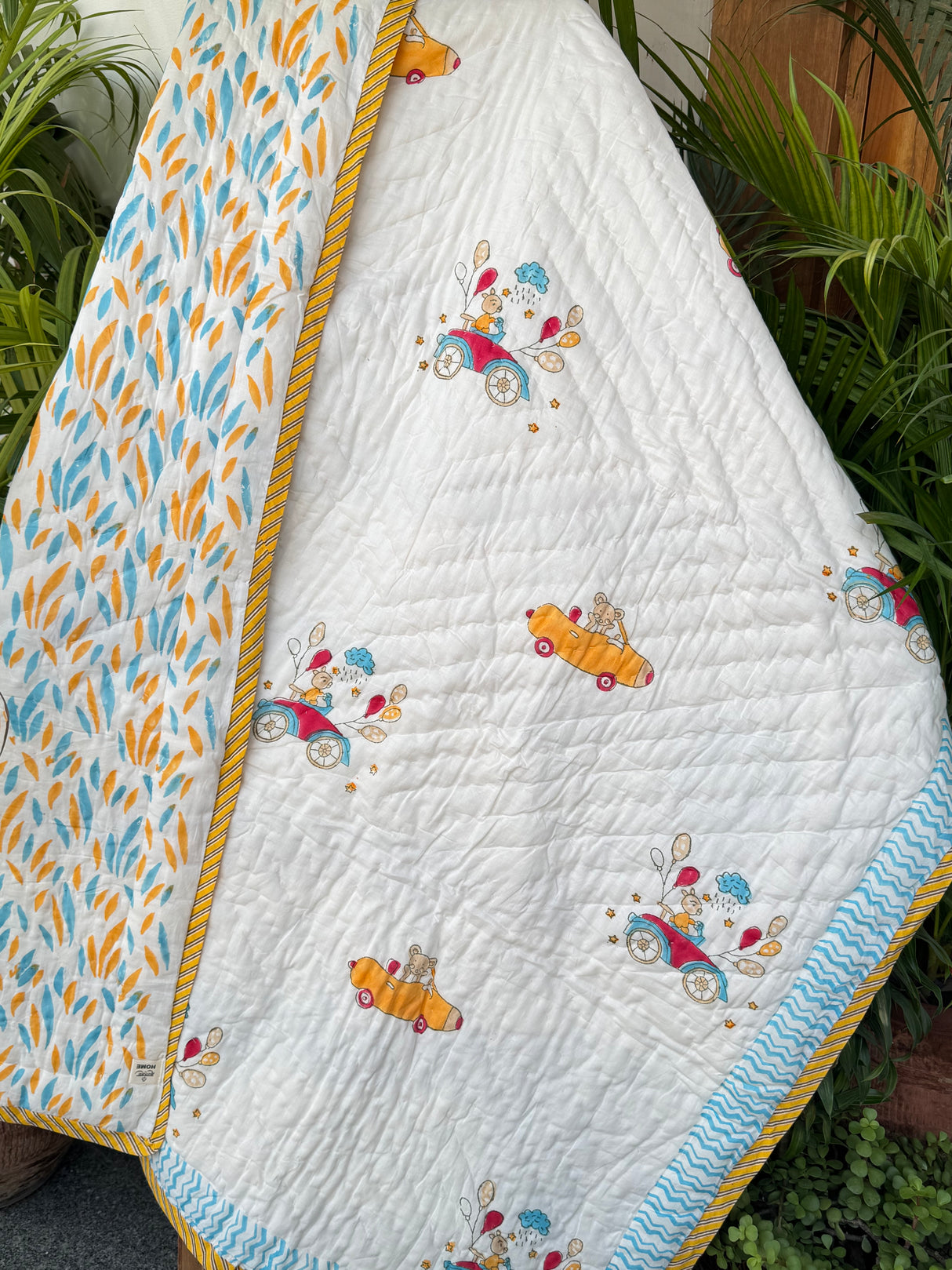 Car Kids Quilt Blockprint