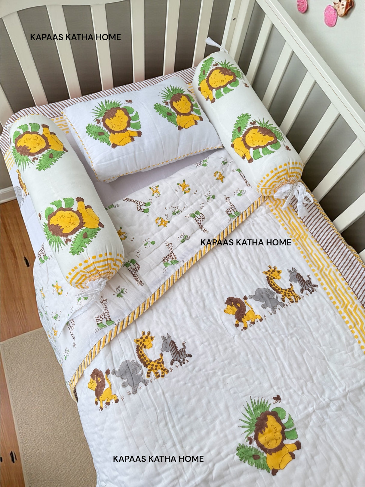 Lion King- Baby Cot Bedding (cot sheet, quilt, pillow, bolsters)