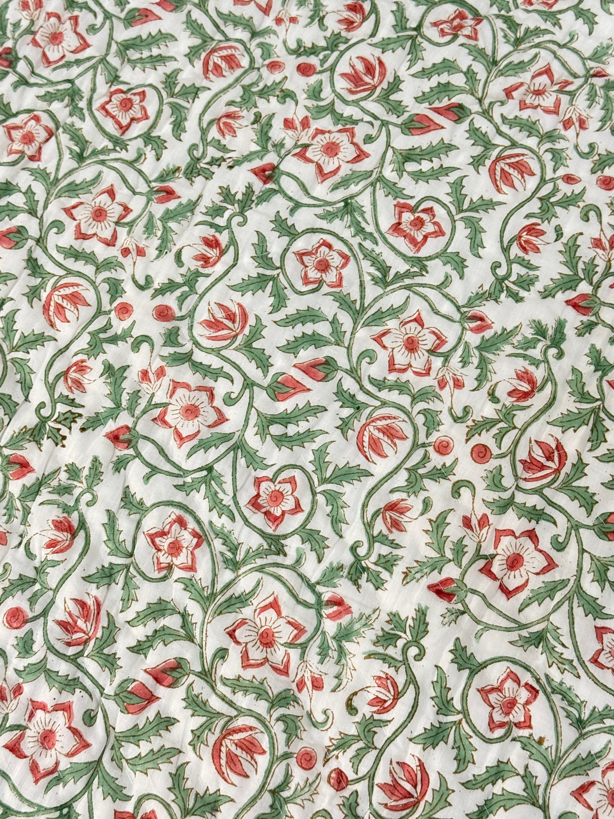 Blockprint Mulmul Reversible Quilt