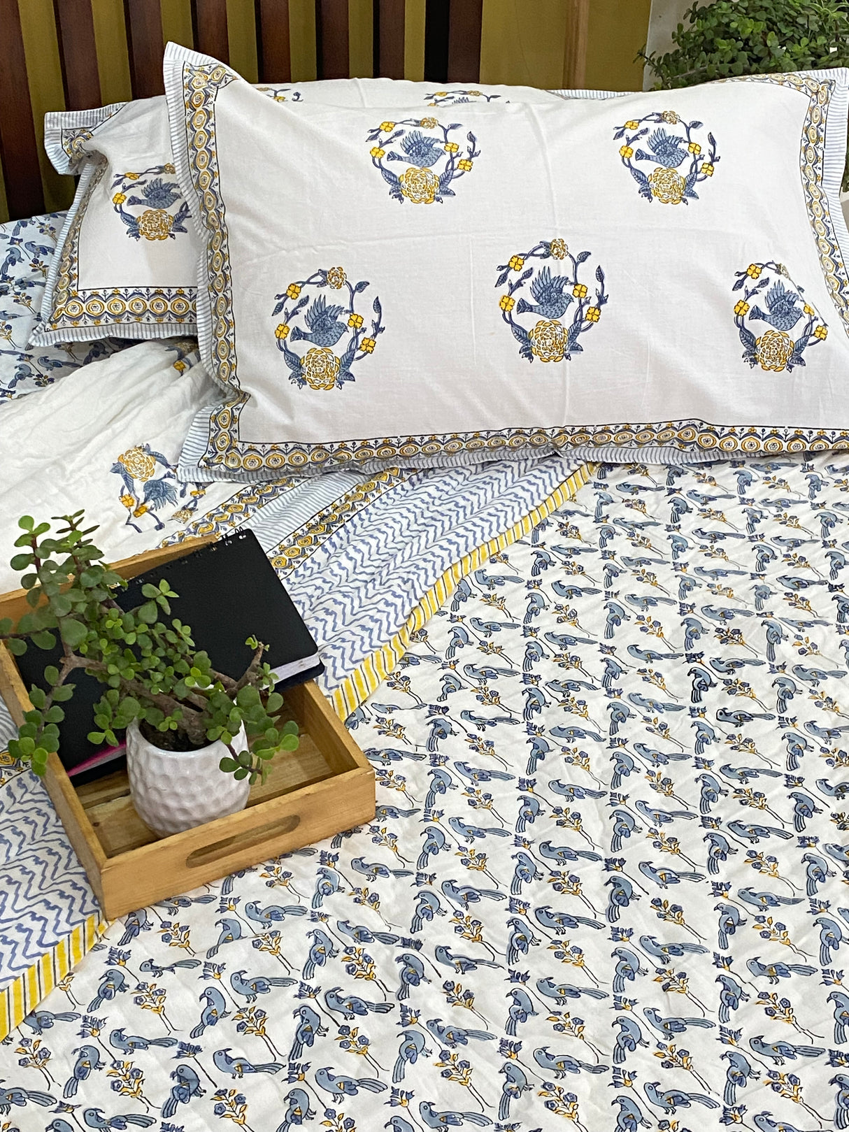 HandBlock Printed Mulmul Reversible Quilt