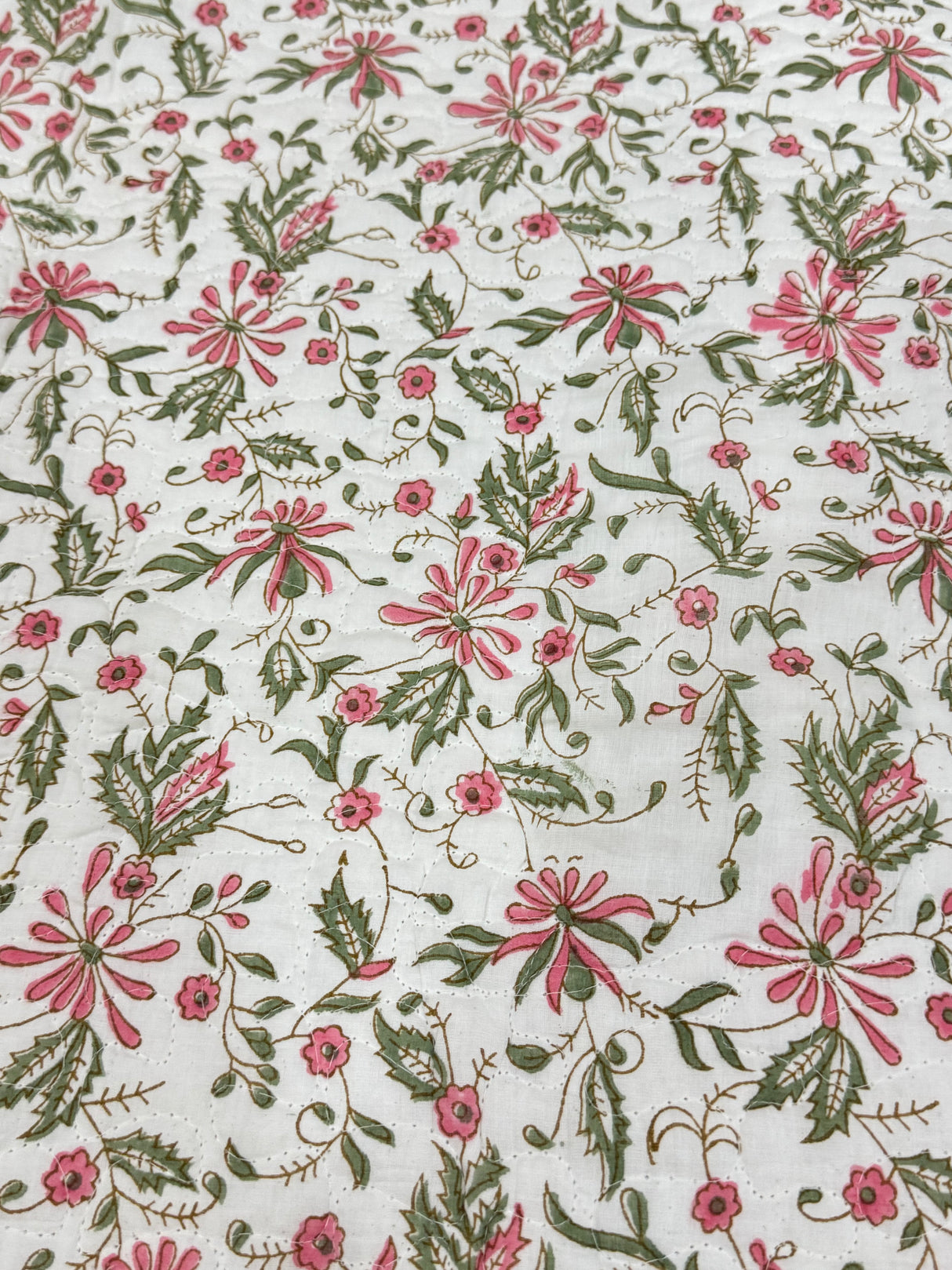 KING Size Quilted Blockprint REVERSIBLE Mulmul Bedcover (108*108 inches)