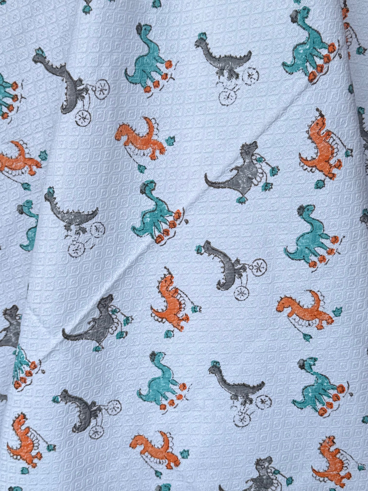 Dinosaur Blockprint Kids Towel – Cotton Jacquard Weave