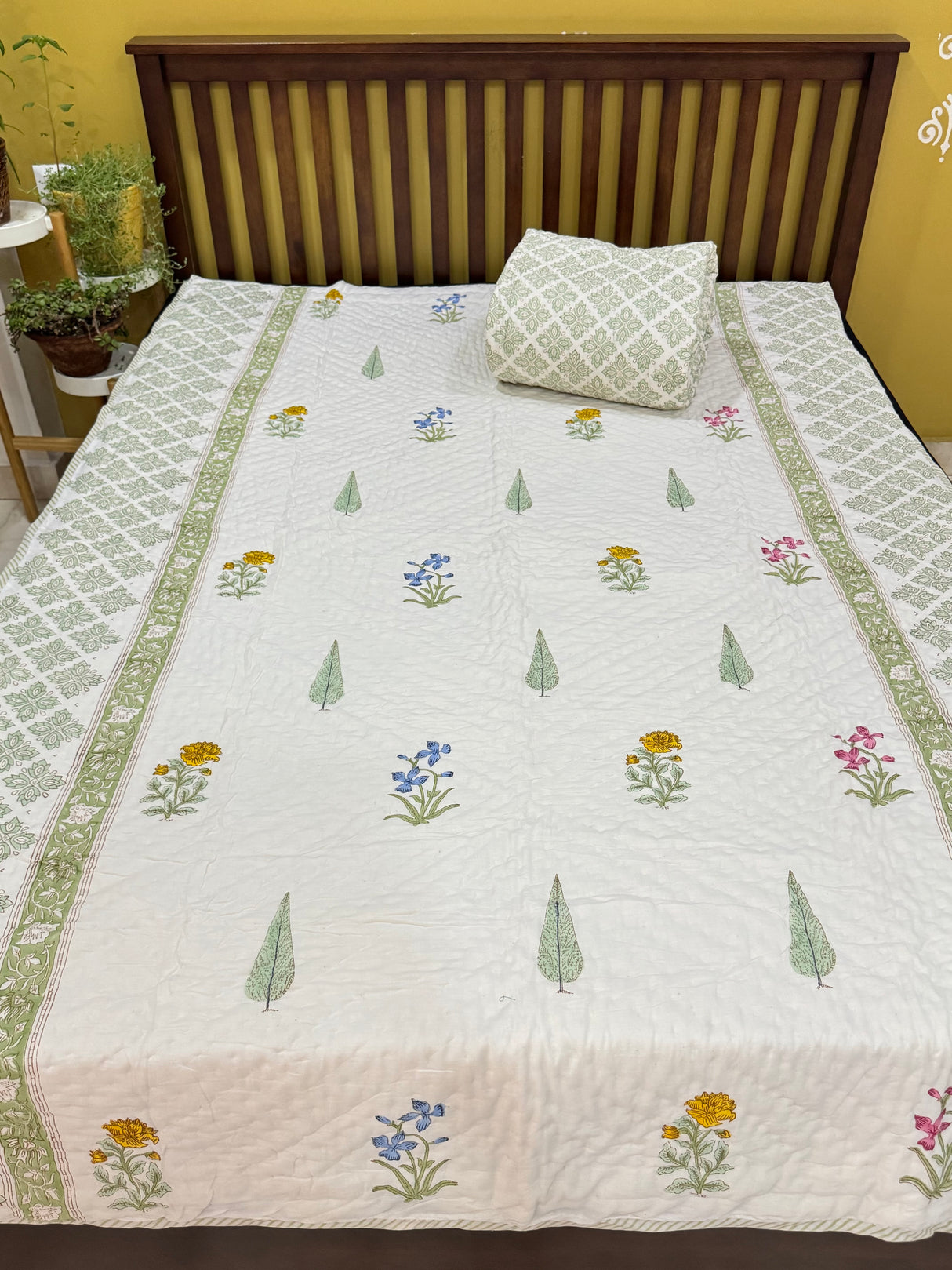 HandBlock Printed Mulmul Reversible Quilt