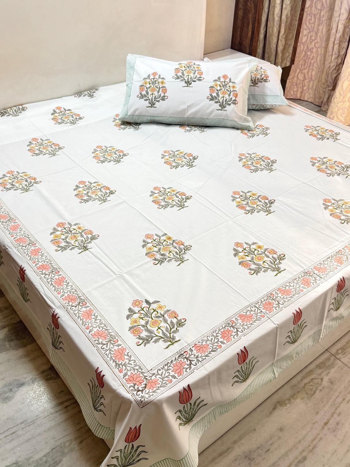 Blockprint Cotton Bedsheet