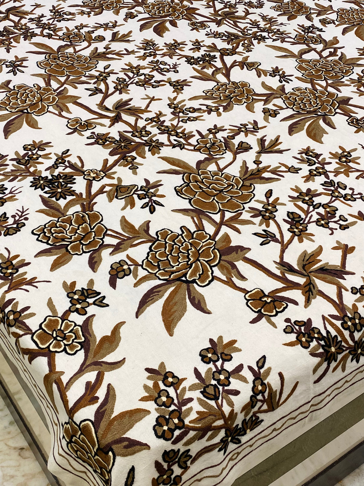 Kashmiri Embroidery Cotton Bedcover