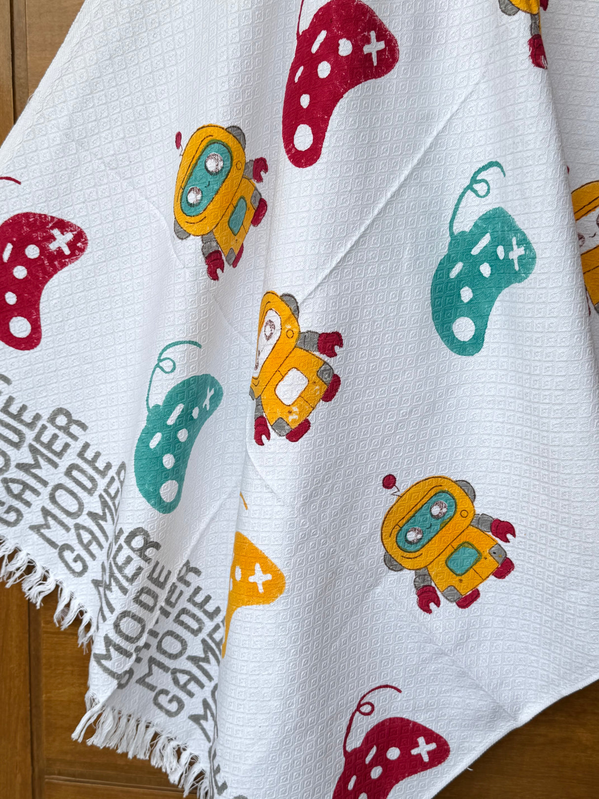 Game Mode On Blockprint Kids Towel – Cotton Jacquard Weave